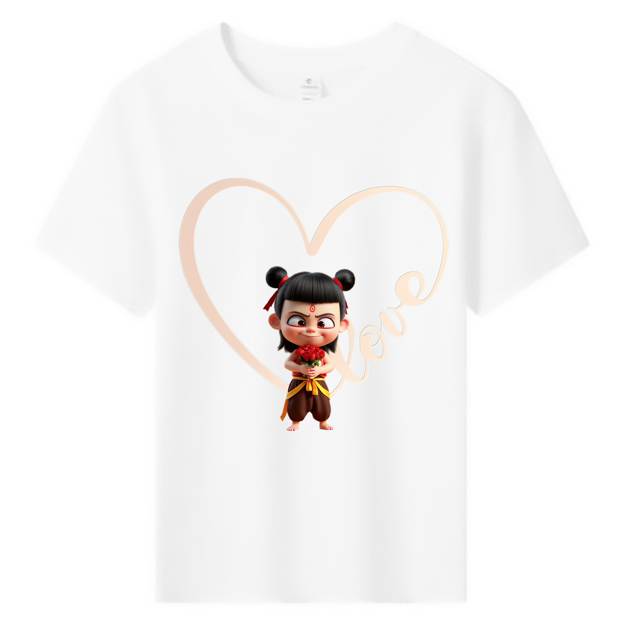 （画像用） Ne Zha 2 ナタ 魔童の大暴れ 綿100％キッズTシャツ（フロントプリント）