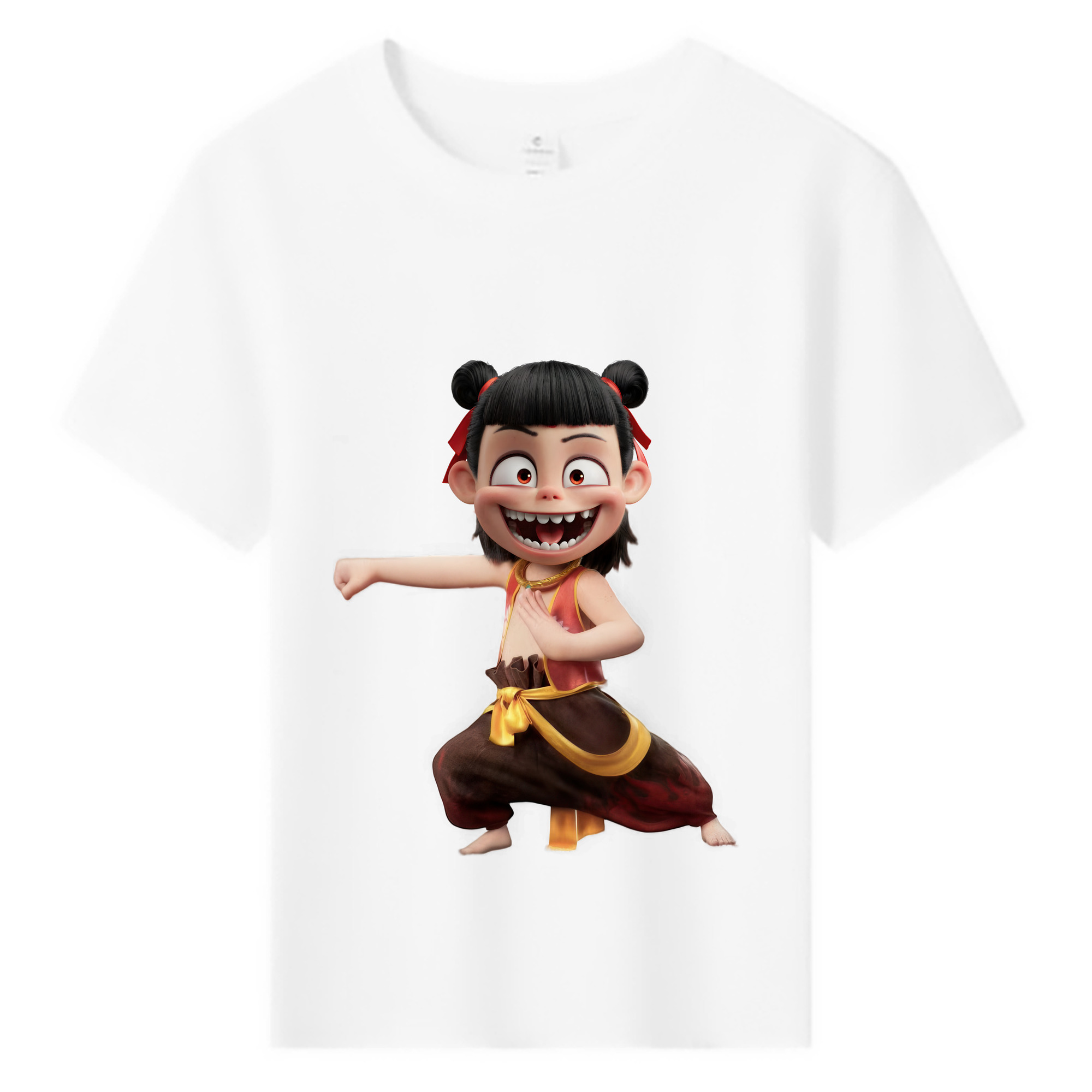 （画像用） Ne Zha 2 ナタ 魔童の大暴れ 綿100％キッズTシャツ（フロントプリント）