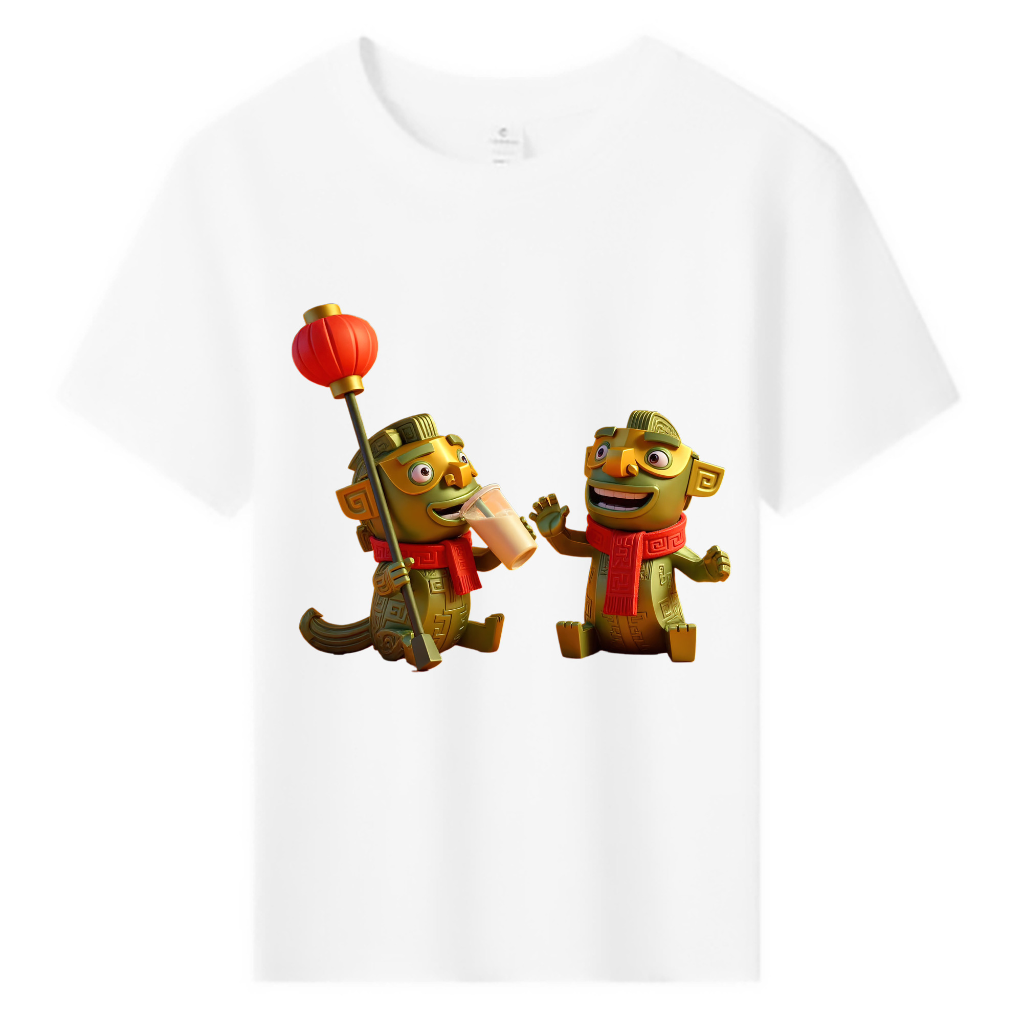 （画像用） Ne Zha 2 ナタ 魔童の大暴れ 綿100％キッズTシャツ（フロントプリント）
