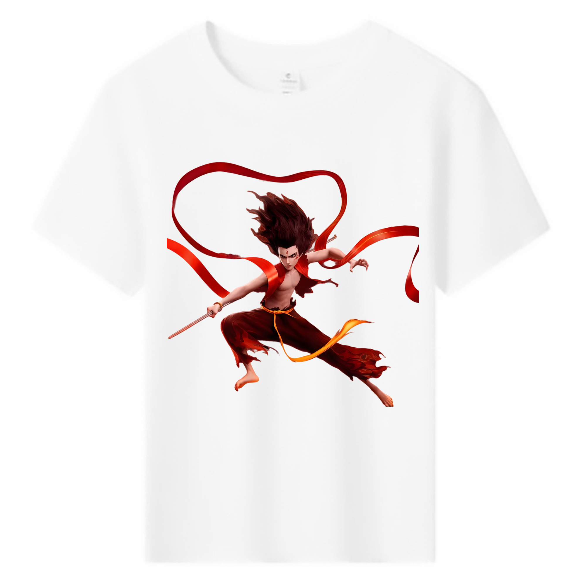 （画像用） Ne Zha 2 ナタ 魔童の大暴れ 綿100％キッズTシャツ（フロントプリント）