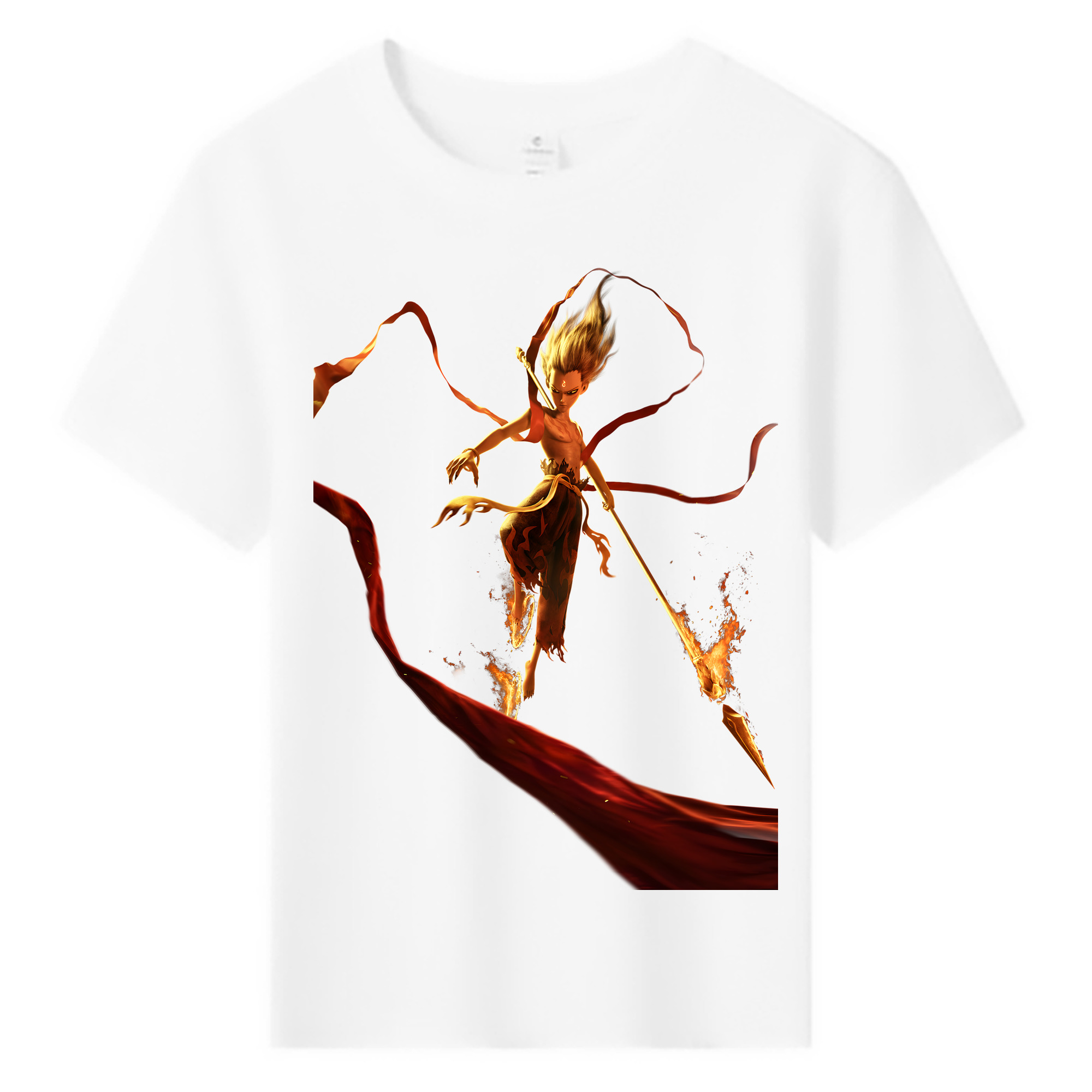 （画像用） Ne Zha 2 ナタ 魔童の大暴れ 綿100％キッズTシャツ（フロントプリント）