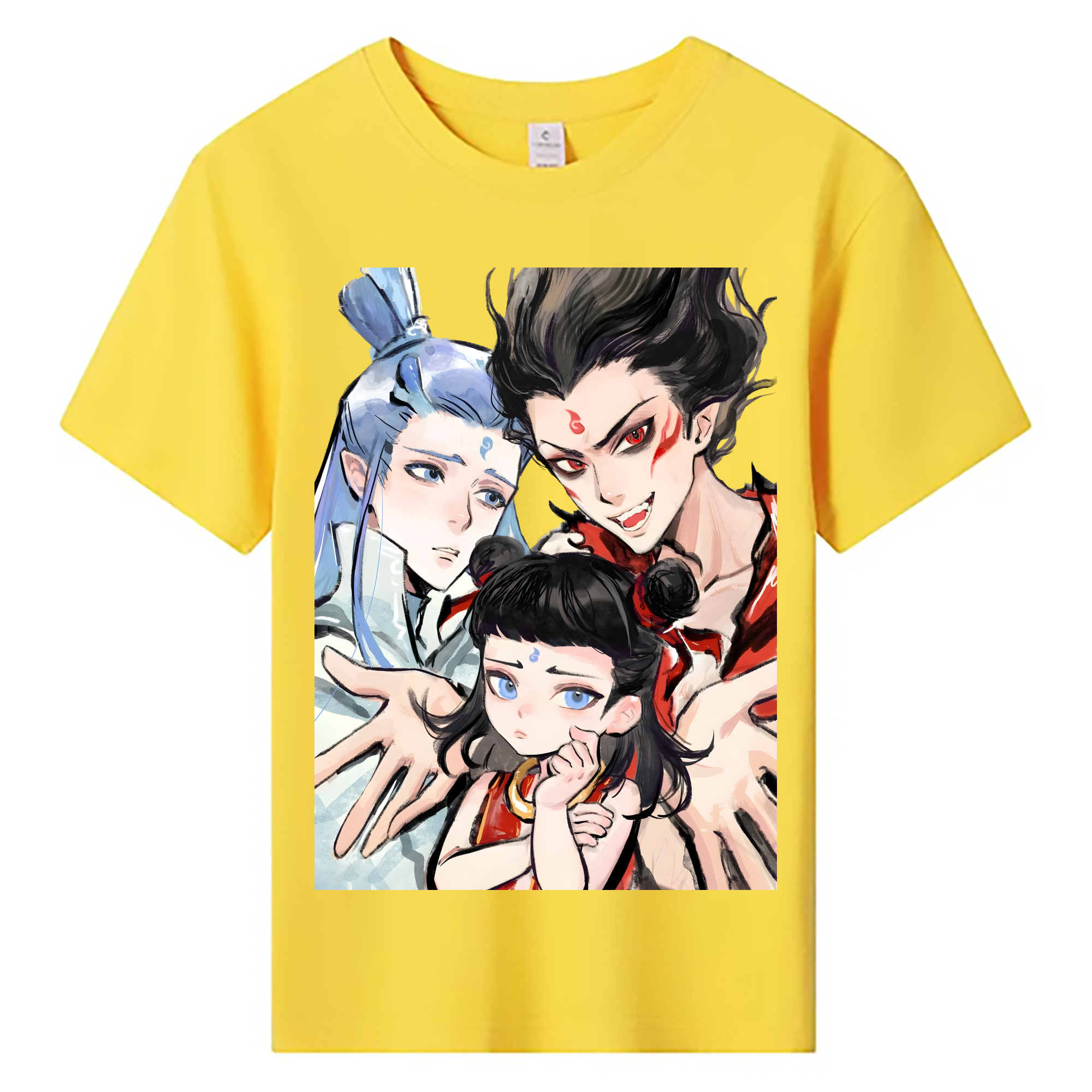 （画像用） Ne Zha 2 ナタ 魔童の大暴れ 綿100％キッズTシャツ（フロントプリント）