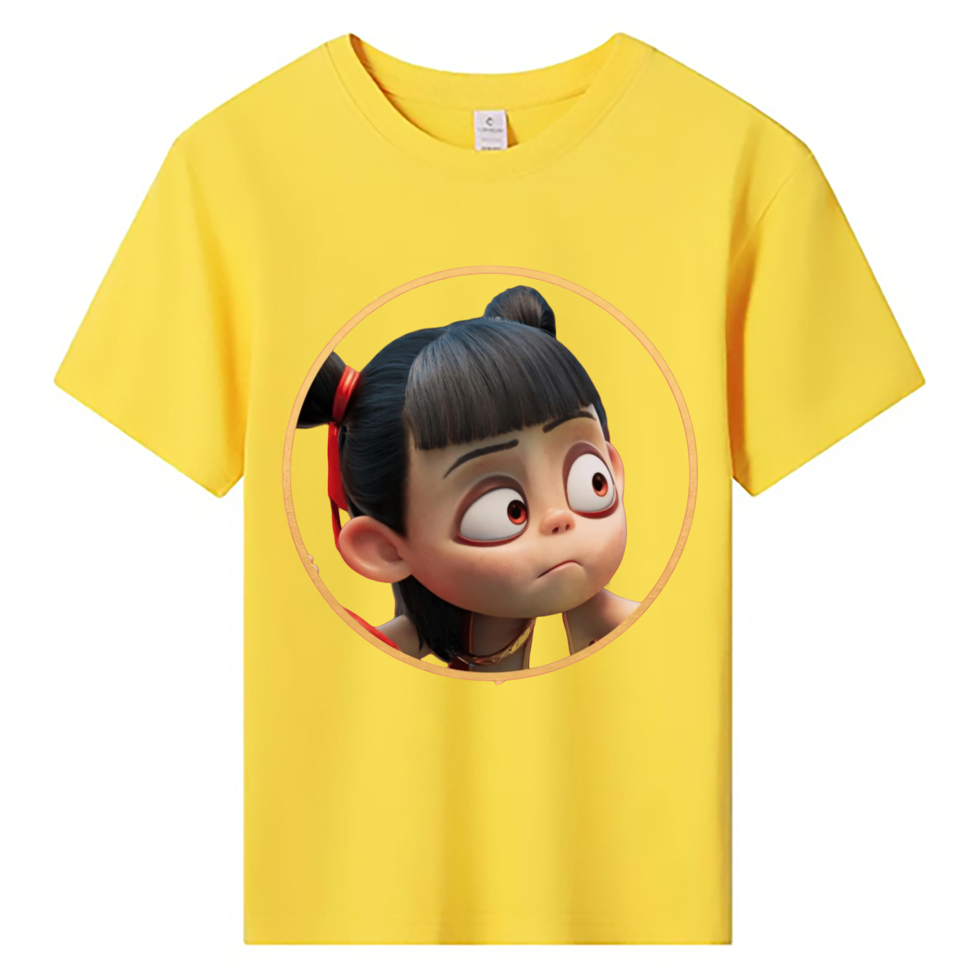 （画像用） Ne Zha 2 ナタ 魔童の大暴れ 綿100％キッズTシャツ（フロントプリント）