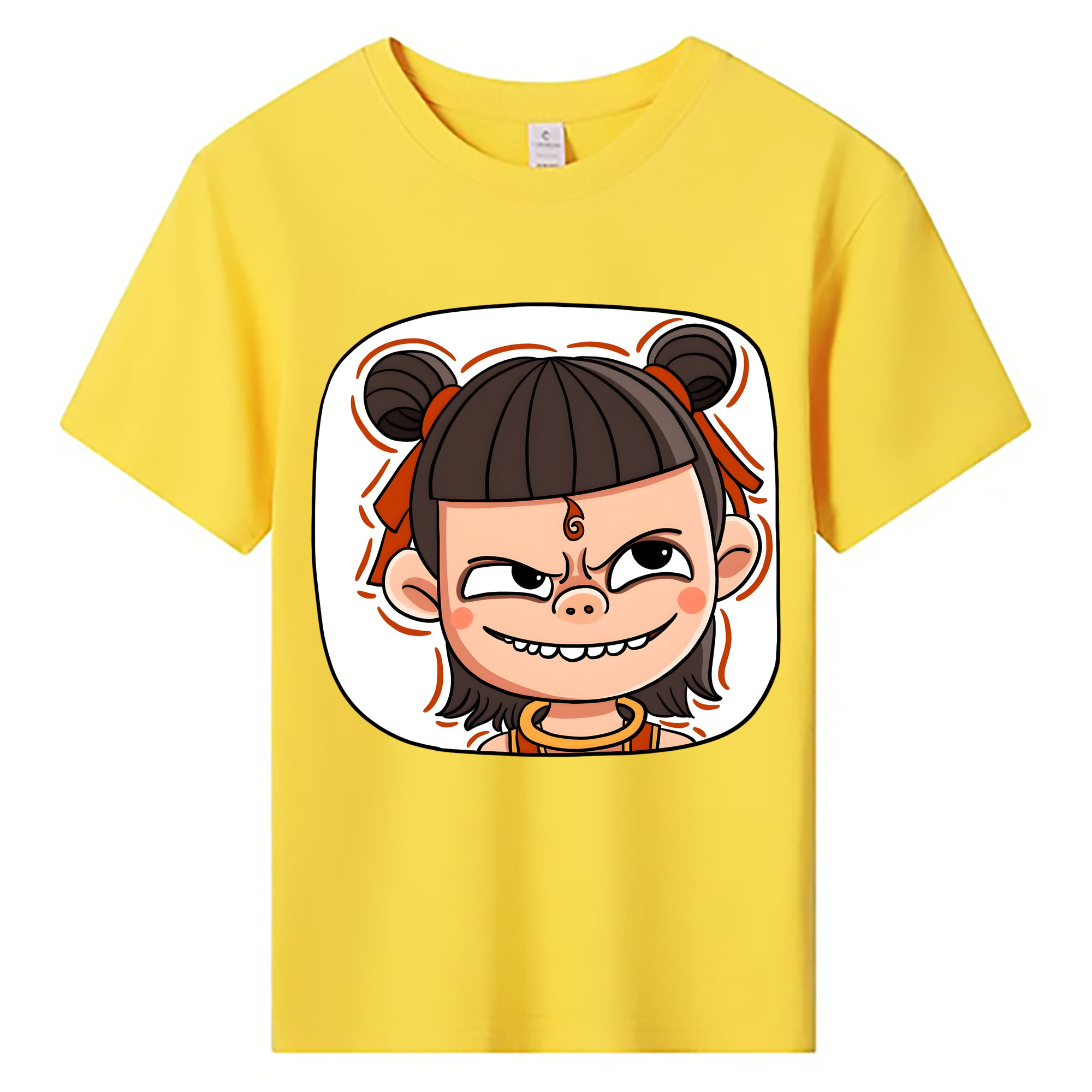 （画像用） Ne Zha 2 ナタ 魔童の大暴れ 綿100％キッズTシャツ（フロントプリント）