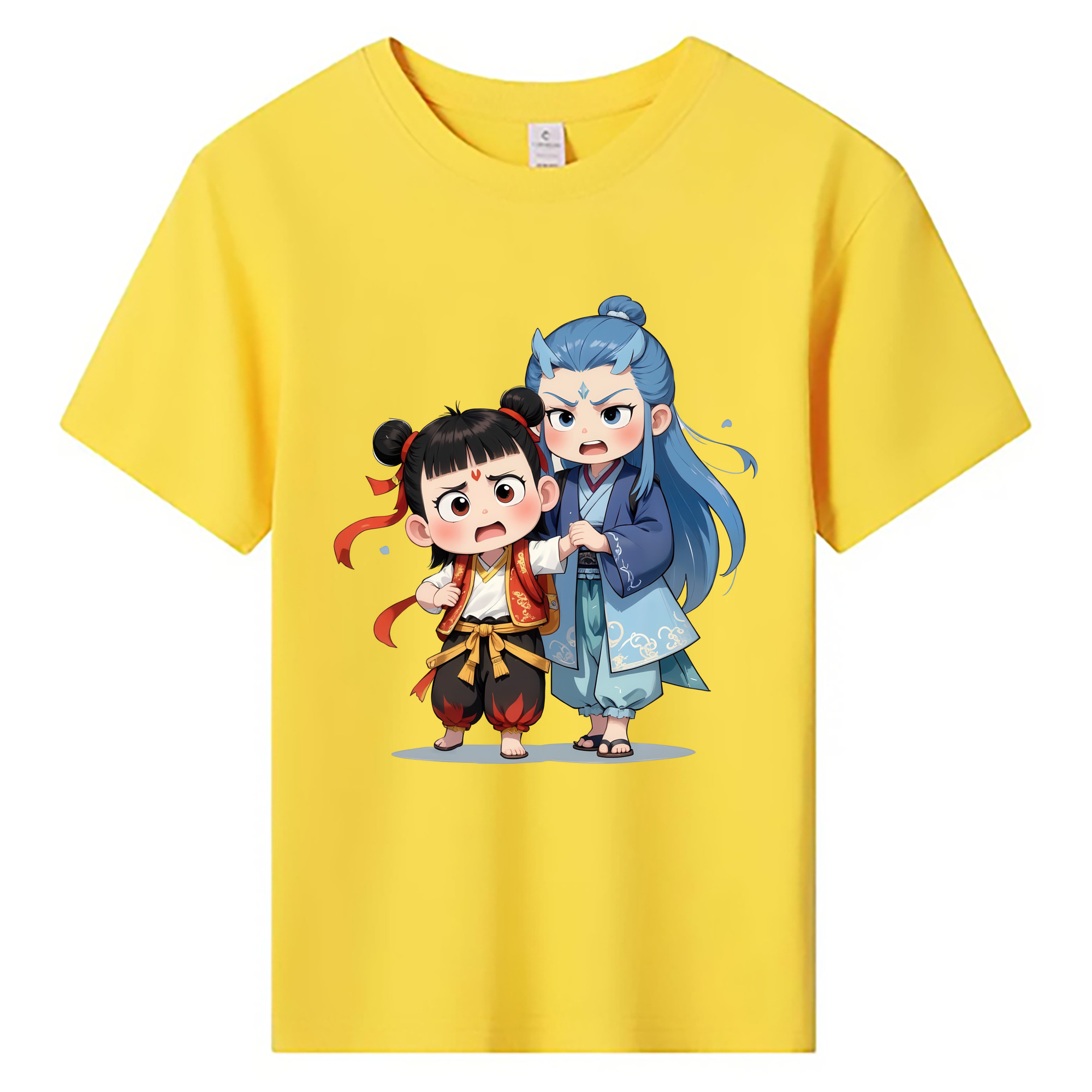 （画像用） Ne Zha 2 ナタ 魔童の大暴れ 綿100％キッズTシャツ（フロントプリント）