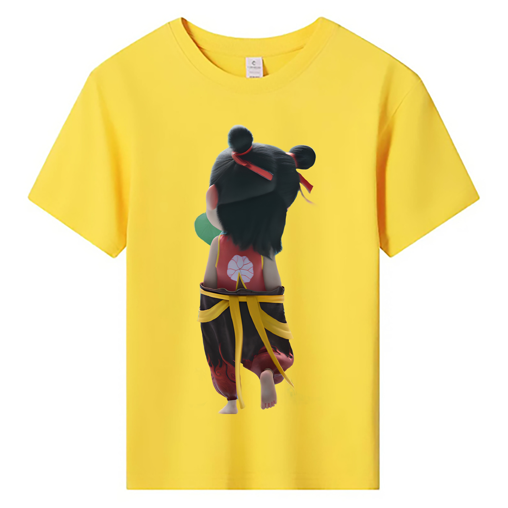 （画像用） Ne Zha 2 ナタ 魔童の大暴れ 綿100％キッズTシャツ（フロントプリント）