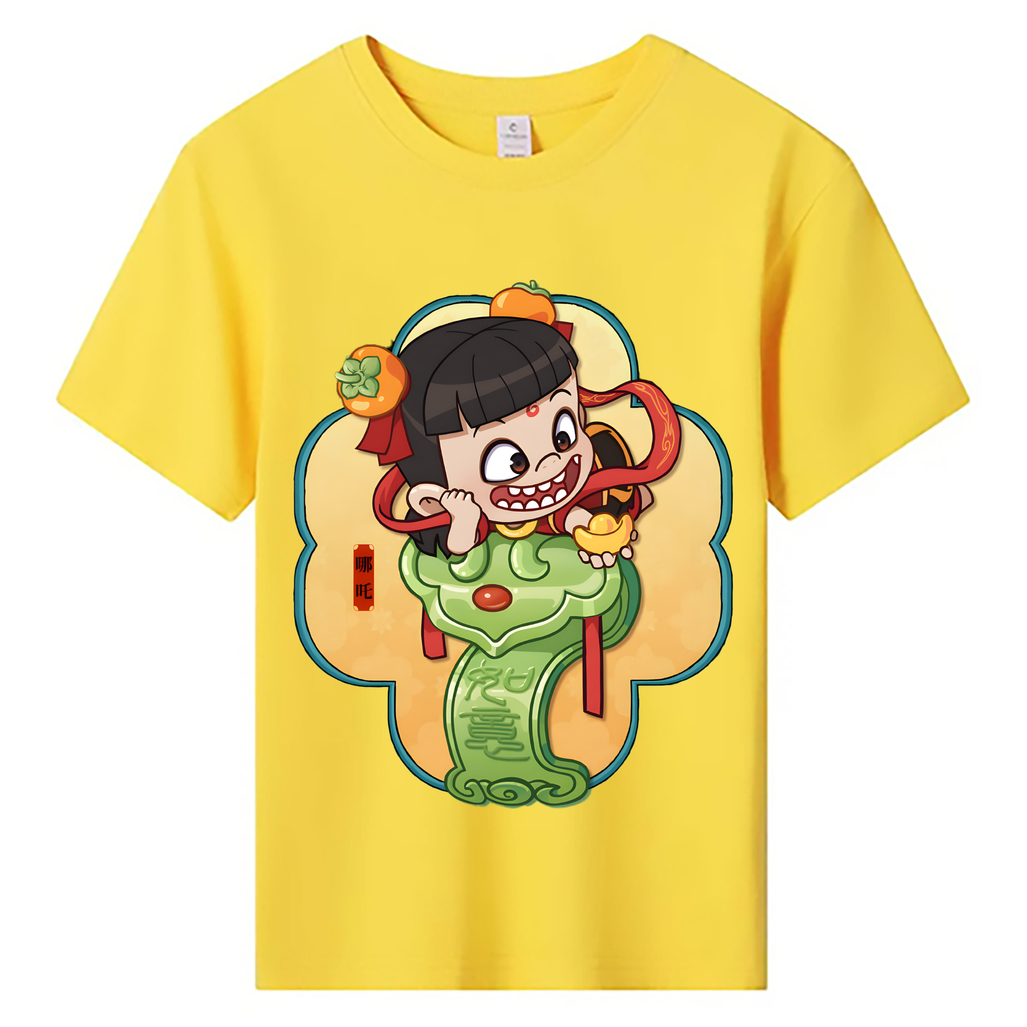 （画像用） Ne Zha 2 ナタ 魔童の大暴れ 綿100％キッズTシャツ（フロントプリント）