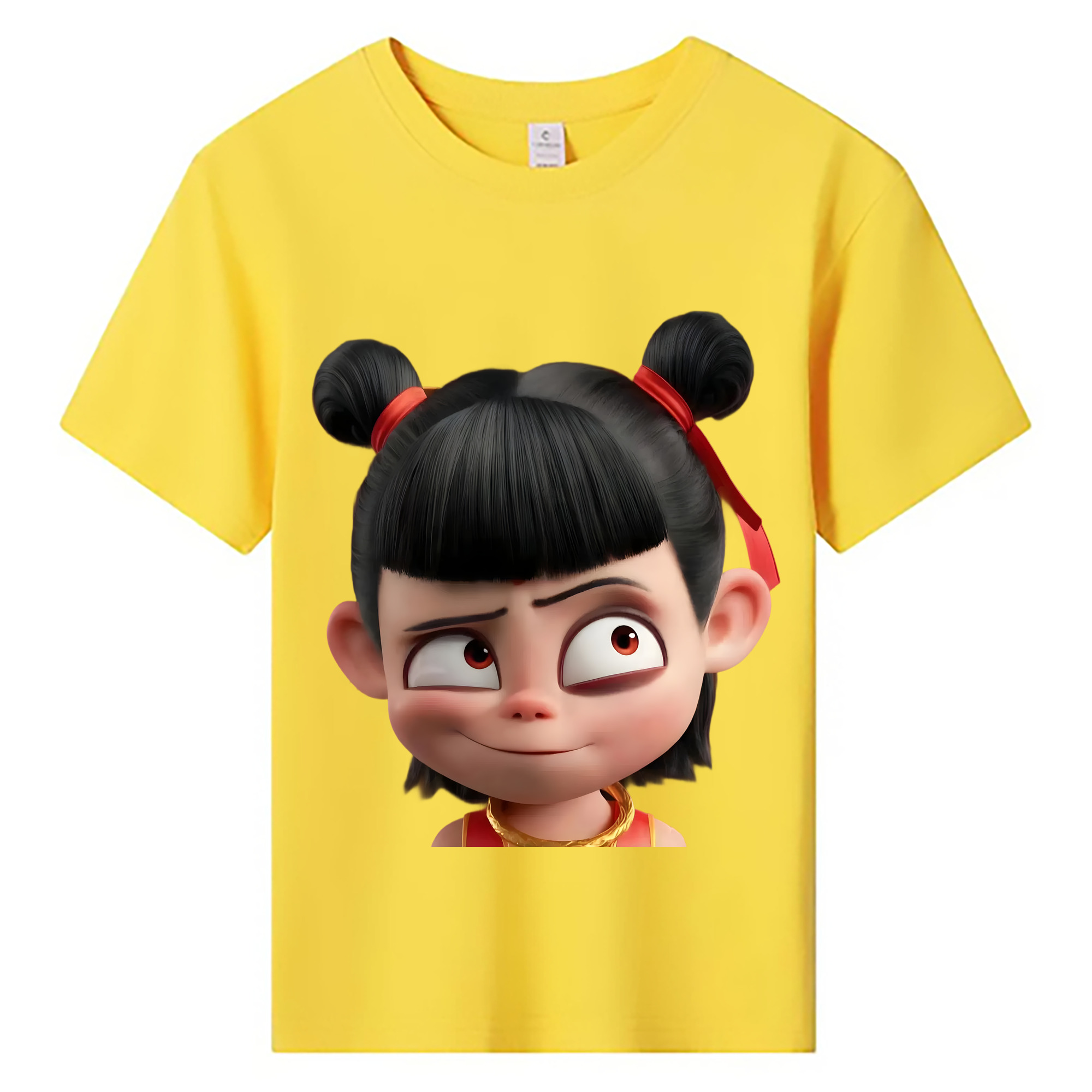 （画像用） Ne Zha 2 ナタ 魔童の大暴れ 綿100％キッズTシャツ（フロントプリント）