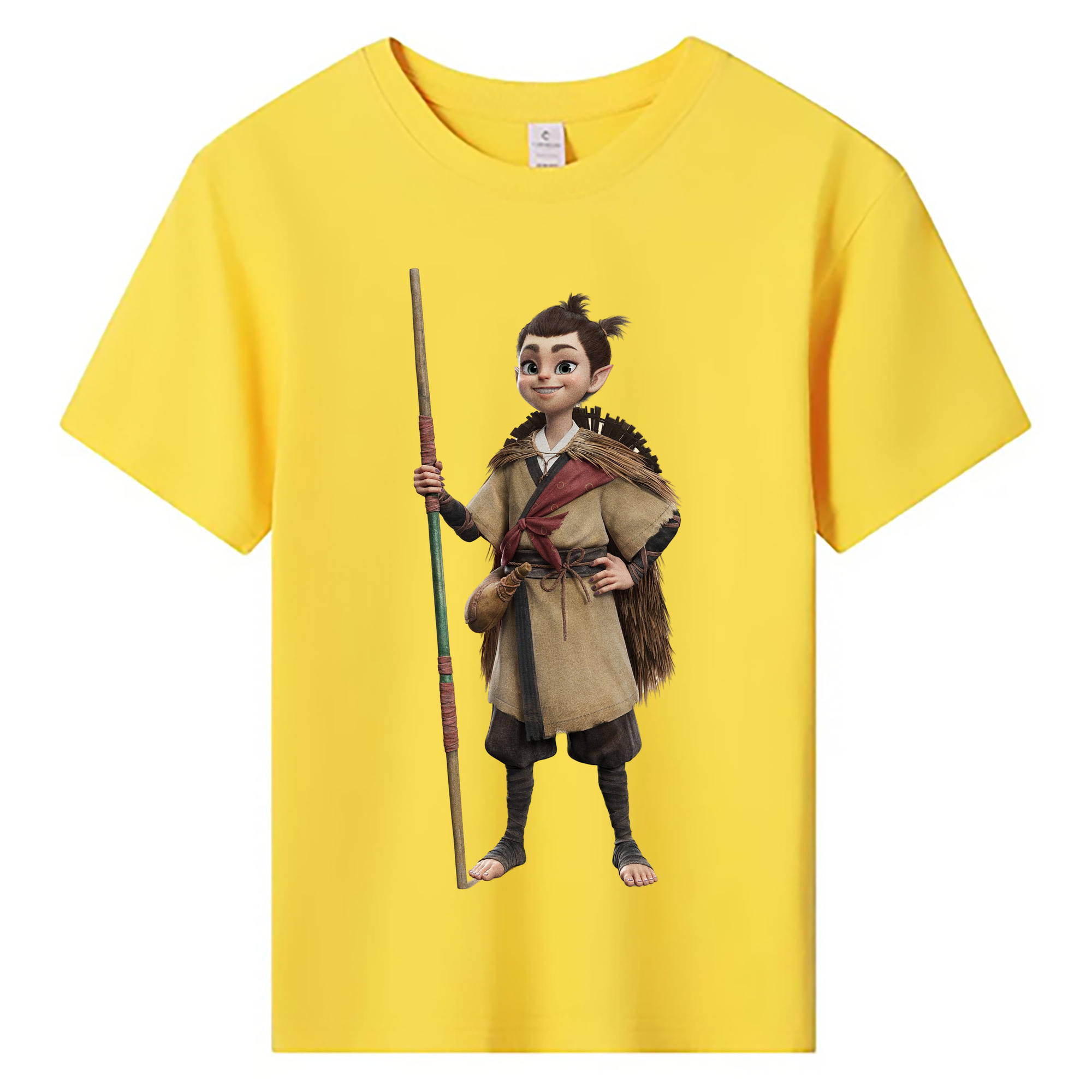 （画像用） Ne Zha 2 ナタ 魔童の大暴れ 綿100％キッズTシャツ（フロントプリント）