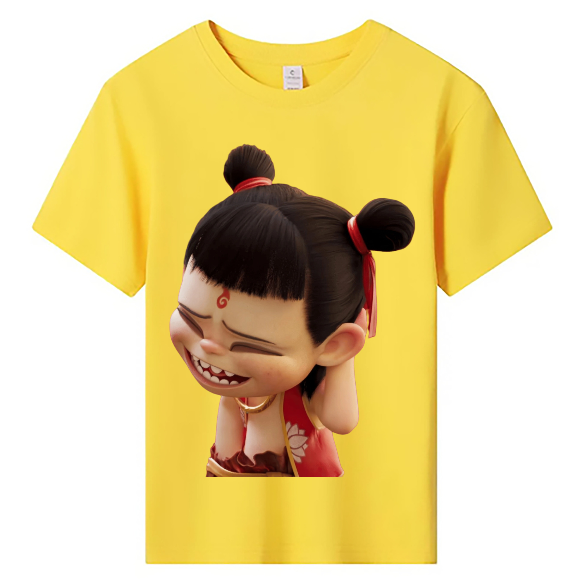 （画像用） Ne Zha 2 ナタ 魔童の大暴れ 綿100％キッズTシャツ（フロントプリント）