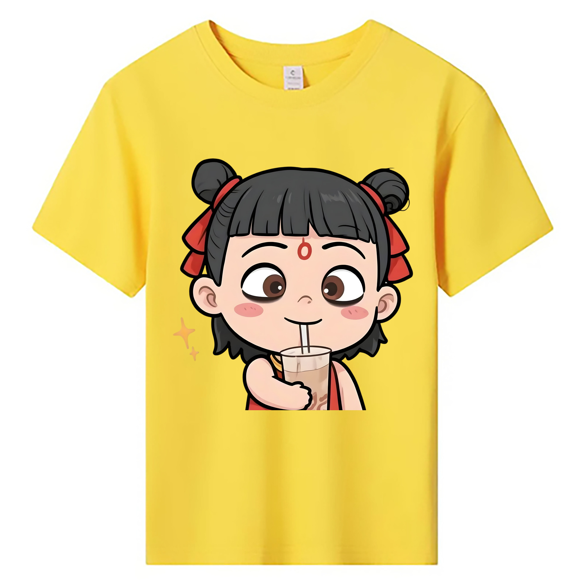 （画像用） Ne Zha 2 ナタ 魔童の大暴れ 綿100％キッズTシャツ（フロントプリント）