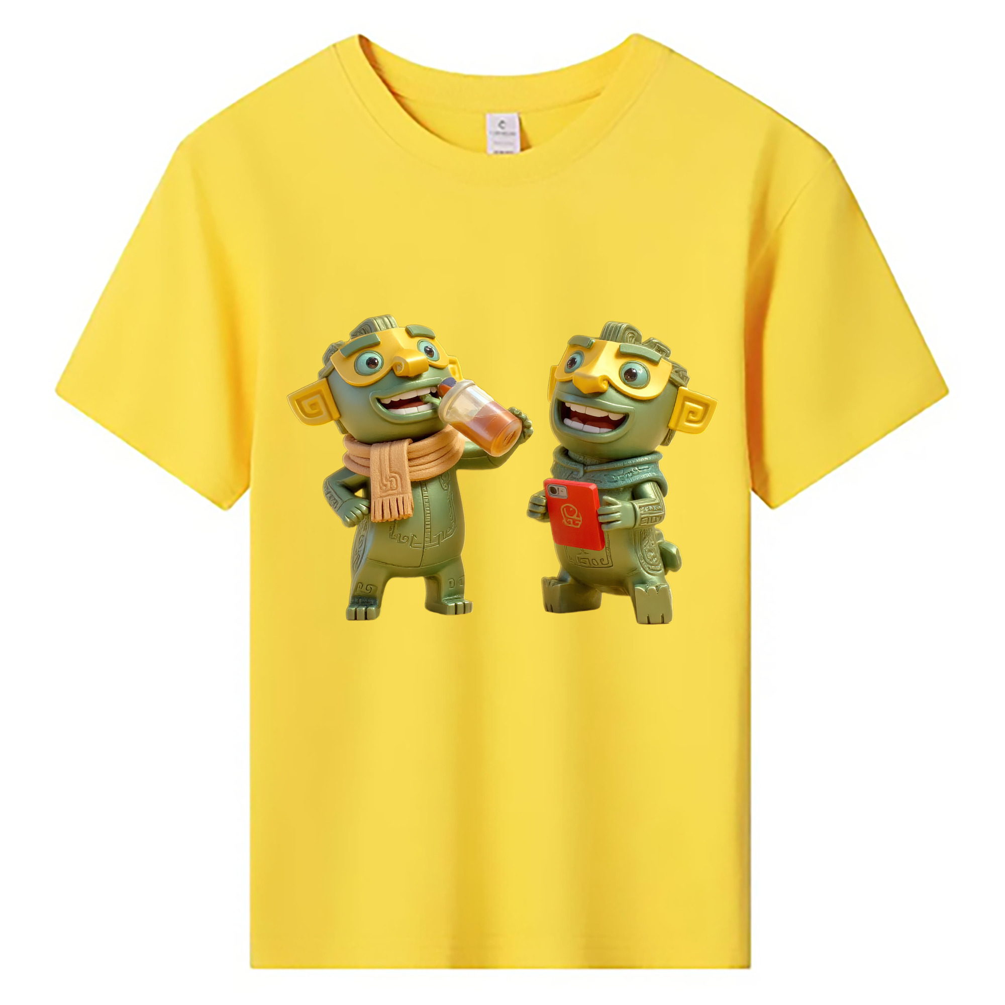 （画像用） Ne Zha 2 ナタ 魔童の大暴れ 綿100％キッズTシャツ（フロントプリント）