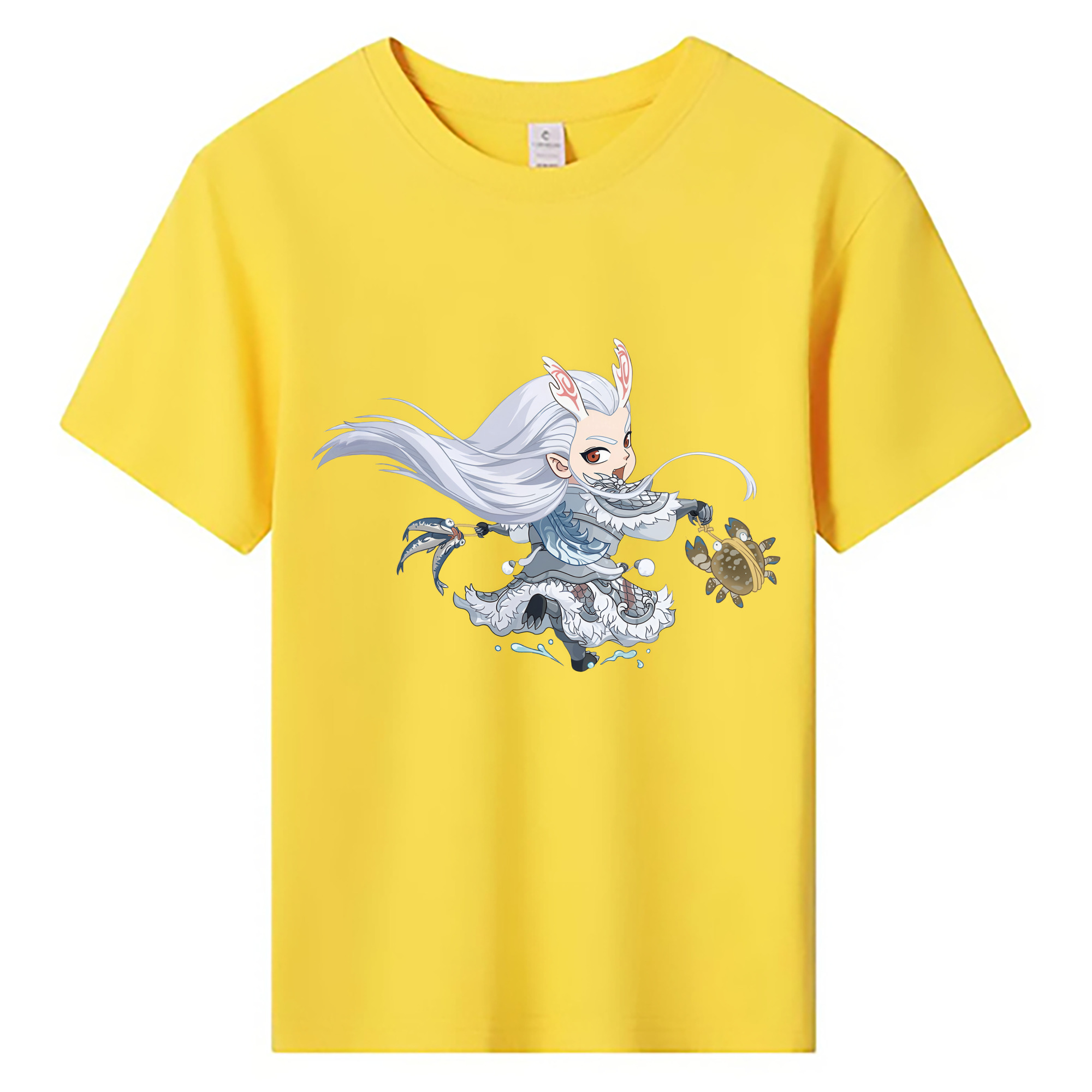 （画像用） Ne Zha 2 ナタ 魔童の大暴れ 綿100％キッズTシャツ（フロントプリント）