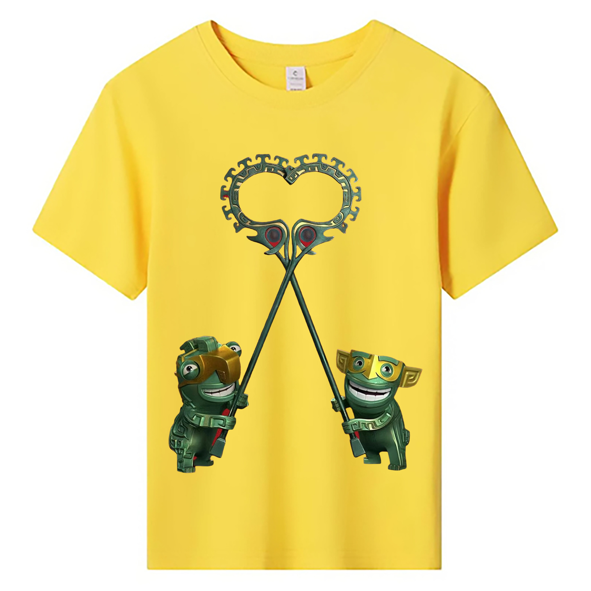 （画像用） Ne Zha 2 ナタ 魔童の大暴れ 綿100％キッズTシャツ（フロントプリント）