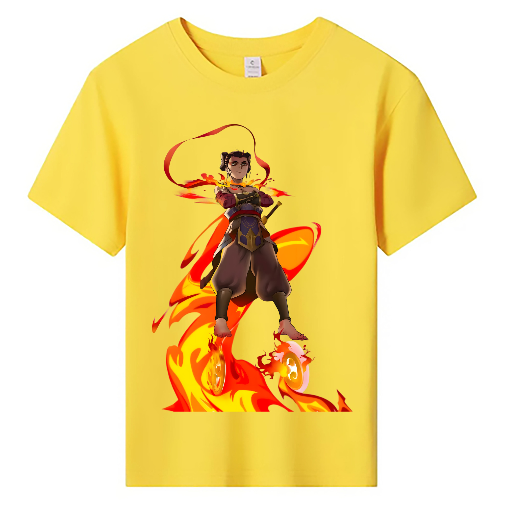 （画像用） Ne Zha 2 ナタ 魔童の大暴れ 綿100％キッズTシャツ（フロントプリント）