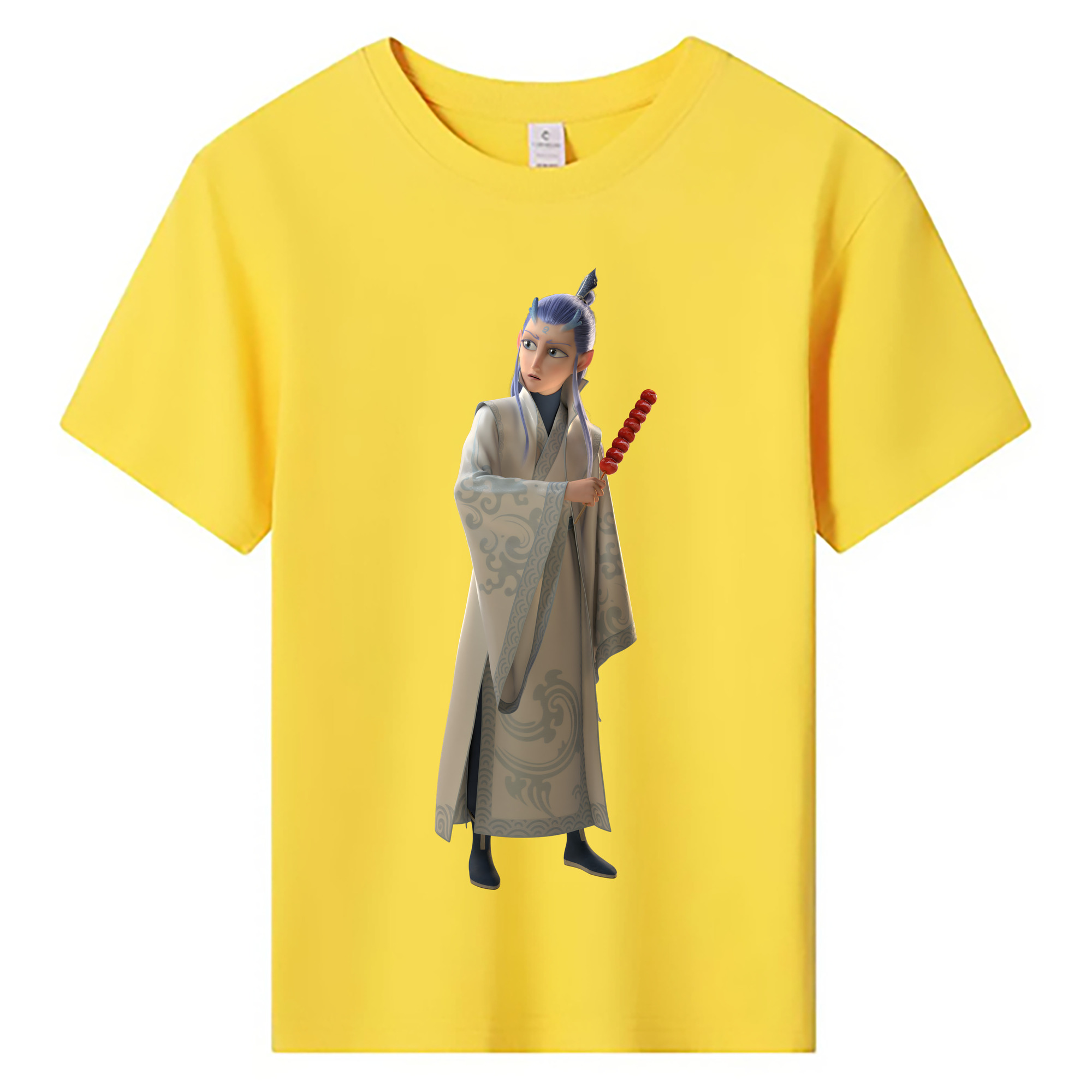 （画像用） Ne Zha 2 ナタ 魔童の大暴れ 綿100％キッズTシャツ（フロントプリント）