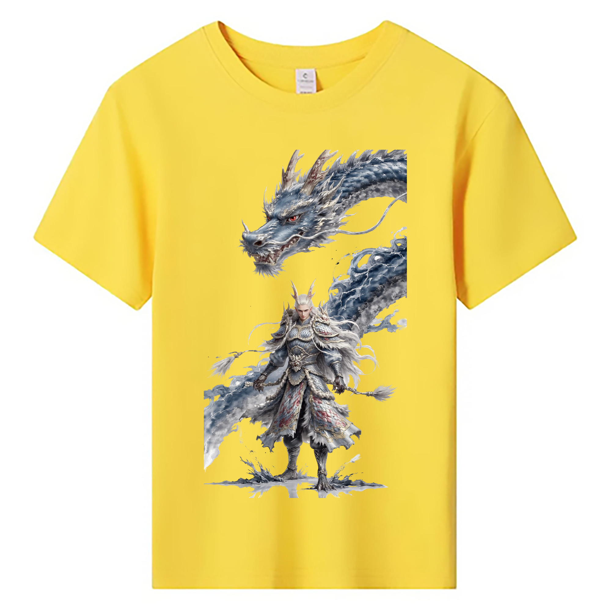 （画像用） Ne Zha 2 ナタ 魔童の大暴れ 綿100％キッズTシャツ（フロントプリント）