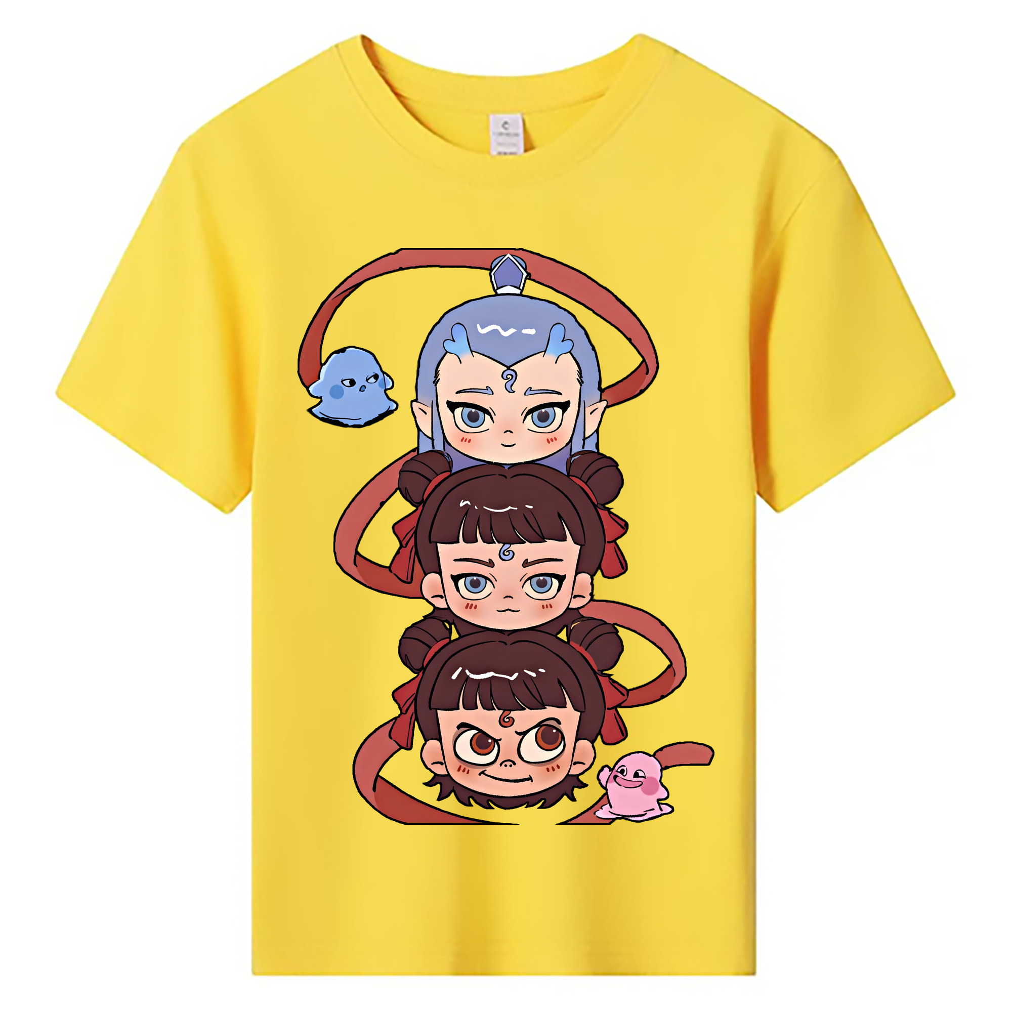 （画像用） Ne Zha 2 ナタ 魔童の大暴れ 綿100％キッズTシャツ（フロントプリント）