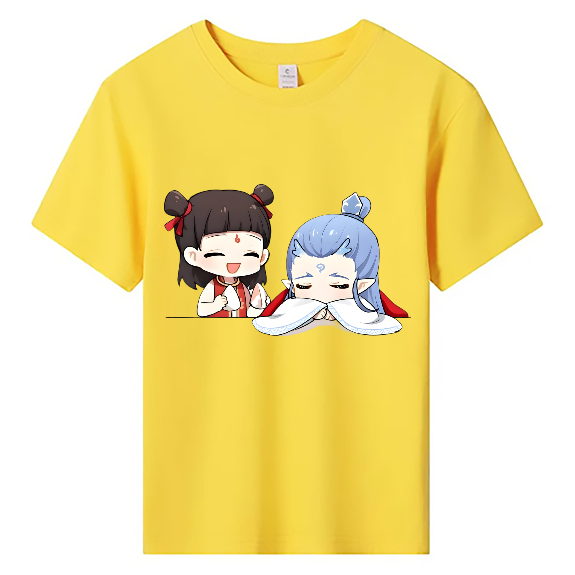 （画像用） Ne Zha 2 ナタ 魔童の大暴れ 綿100％キッズTシャツ（フロントプリント）