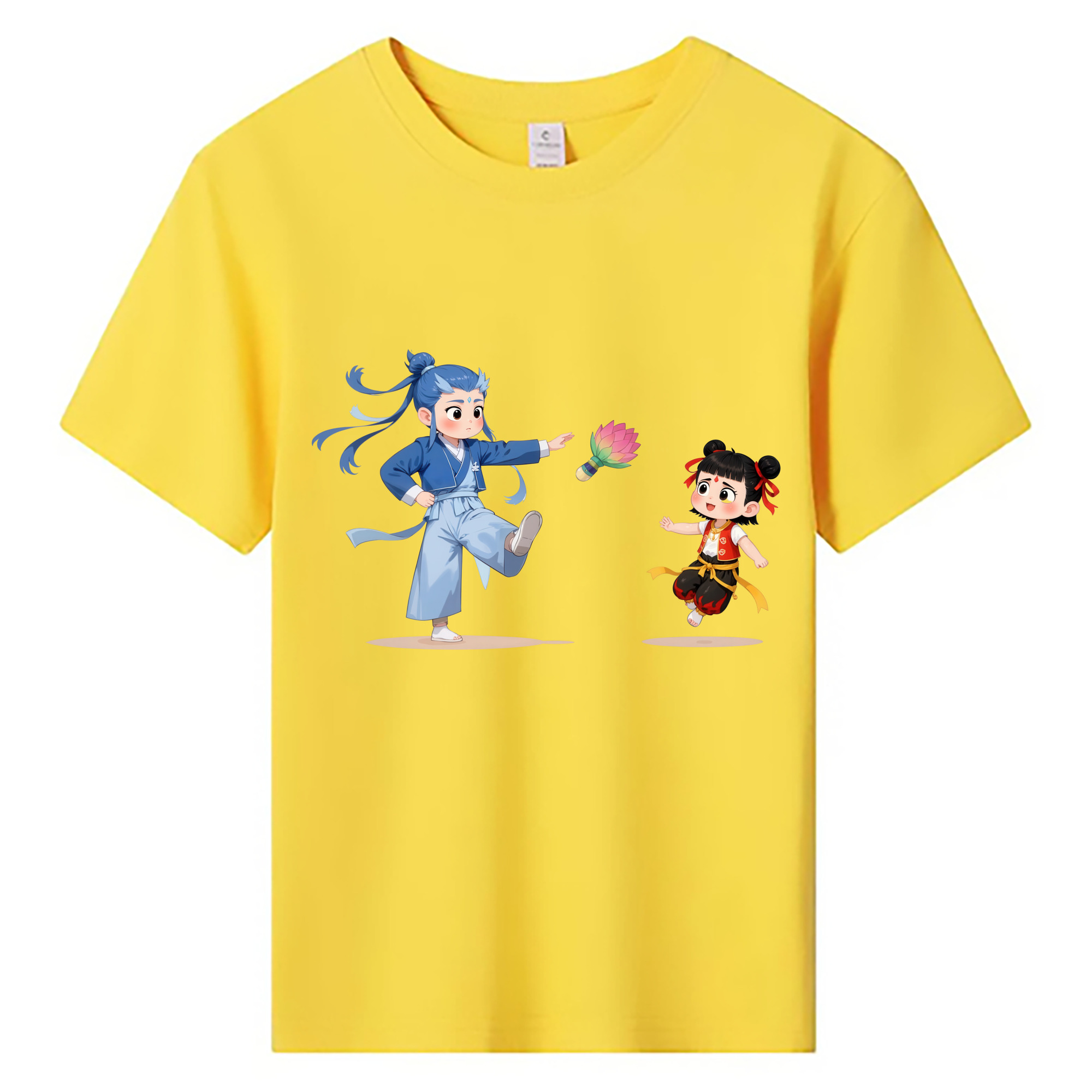 （画像用） Ne Zha 2 ナタ 魔童の大暴れ 綿100％キッズTシャツ（フロントプリント）