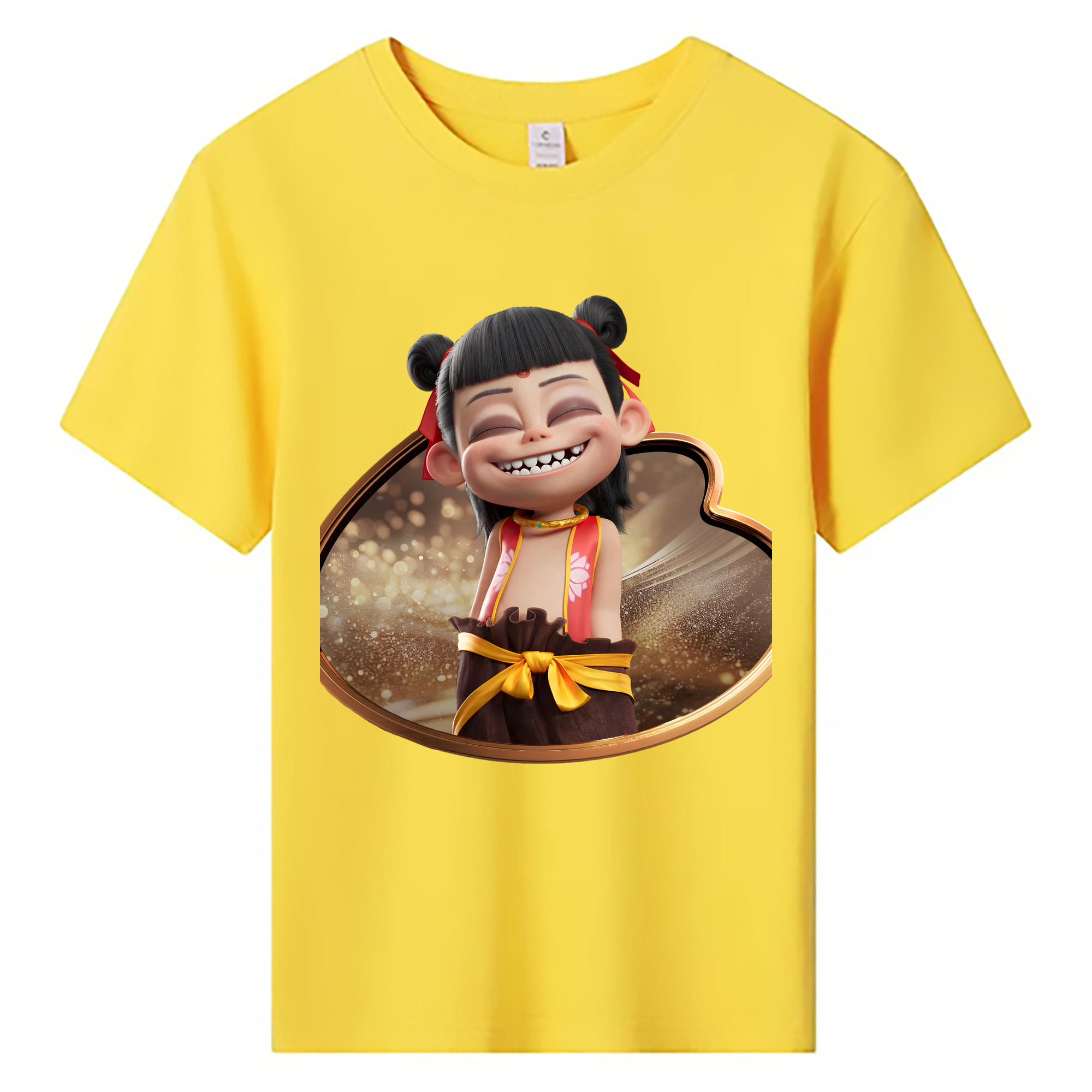 （画像用） Ne Zha 2 ナタ 魔童の大暴れ 綿100％キッズTシャツ（フロントプリント）
