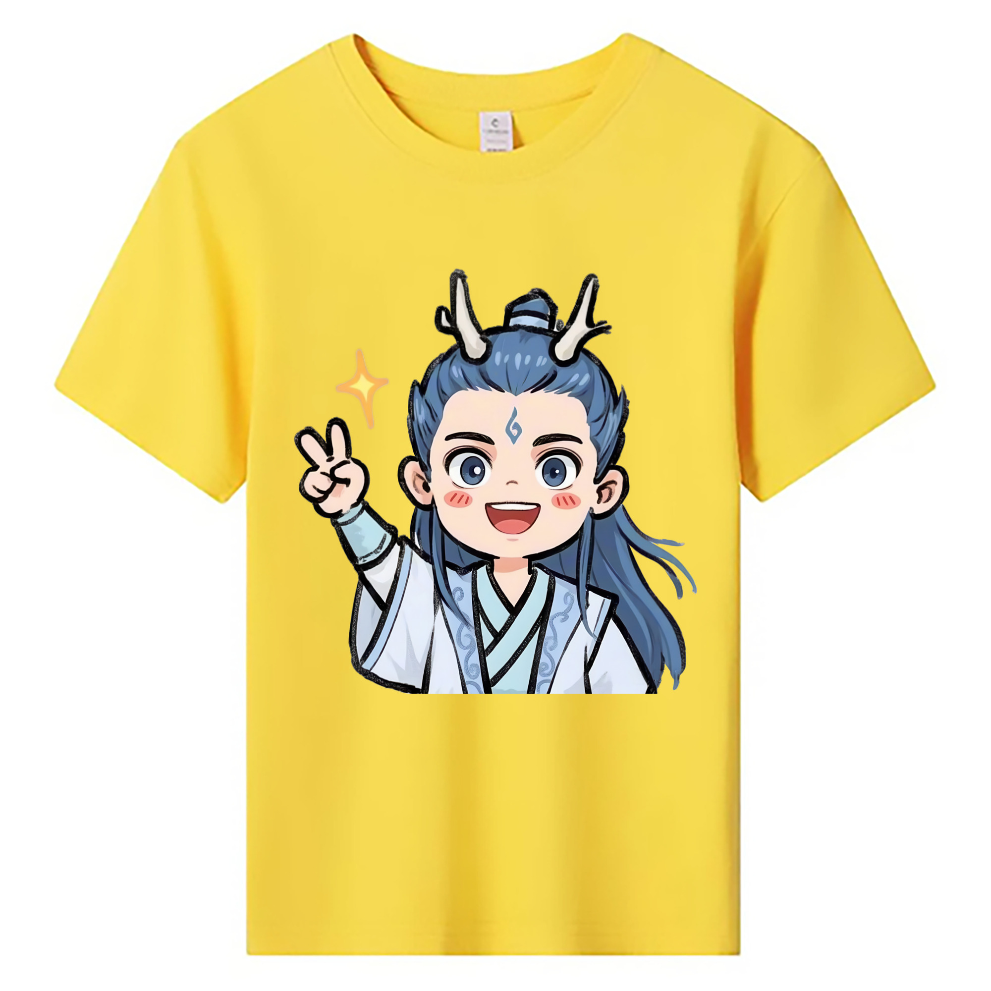 （画像用） Ne Zha 2 ナタ 魔童の大暴れ 綿100％キッズTシャツ（フロントプリント）