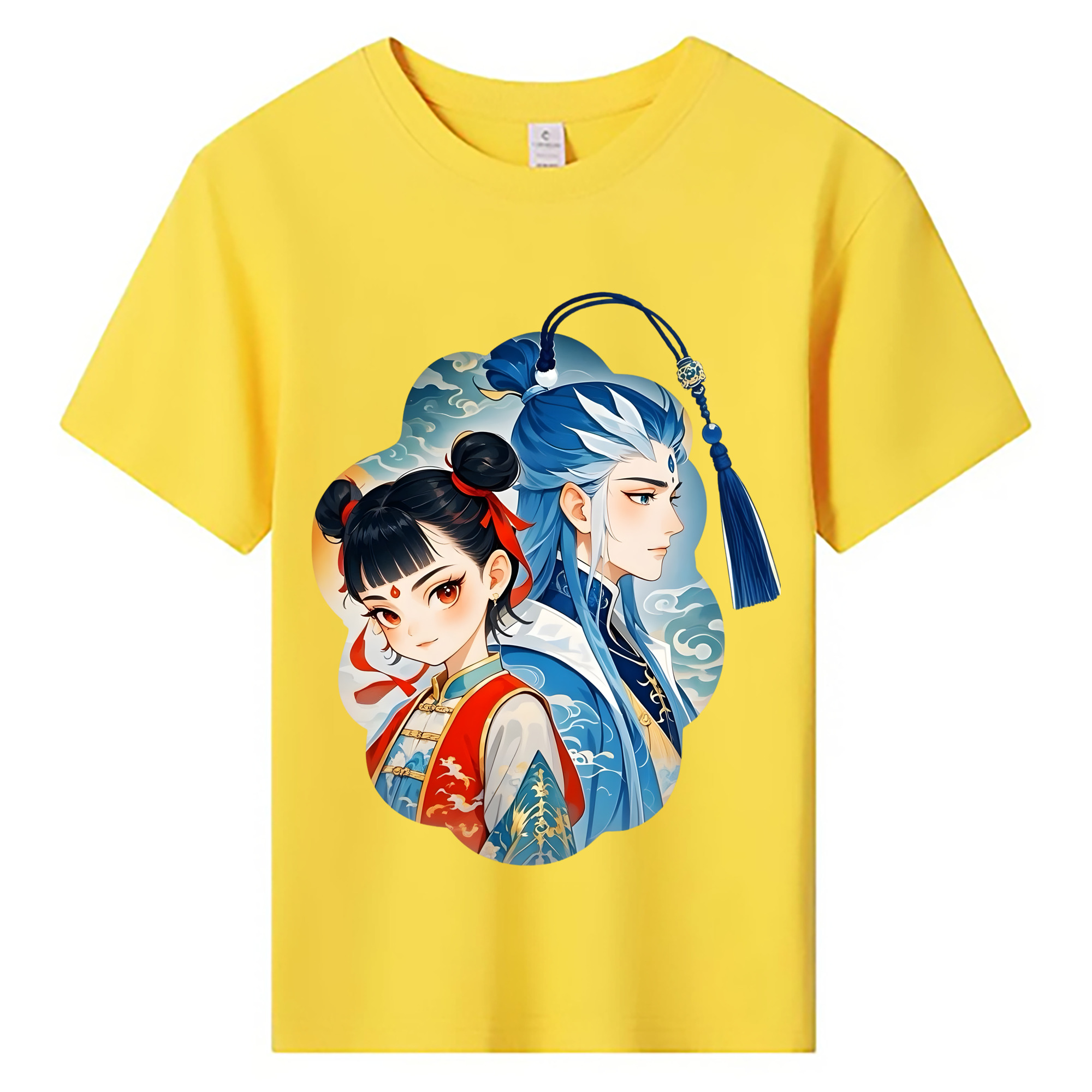 （画像用） Ne Zha 2 ナタ 魔童の大暴れ 綿100％キッズTシャツ（フロントプリント）