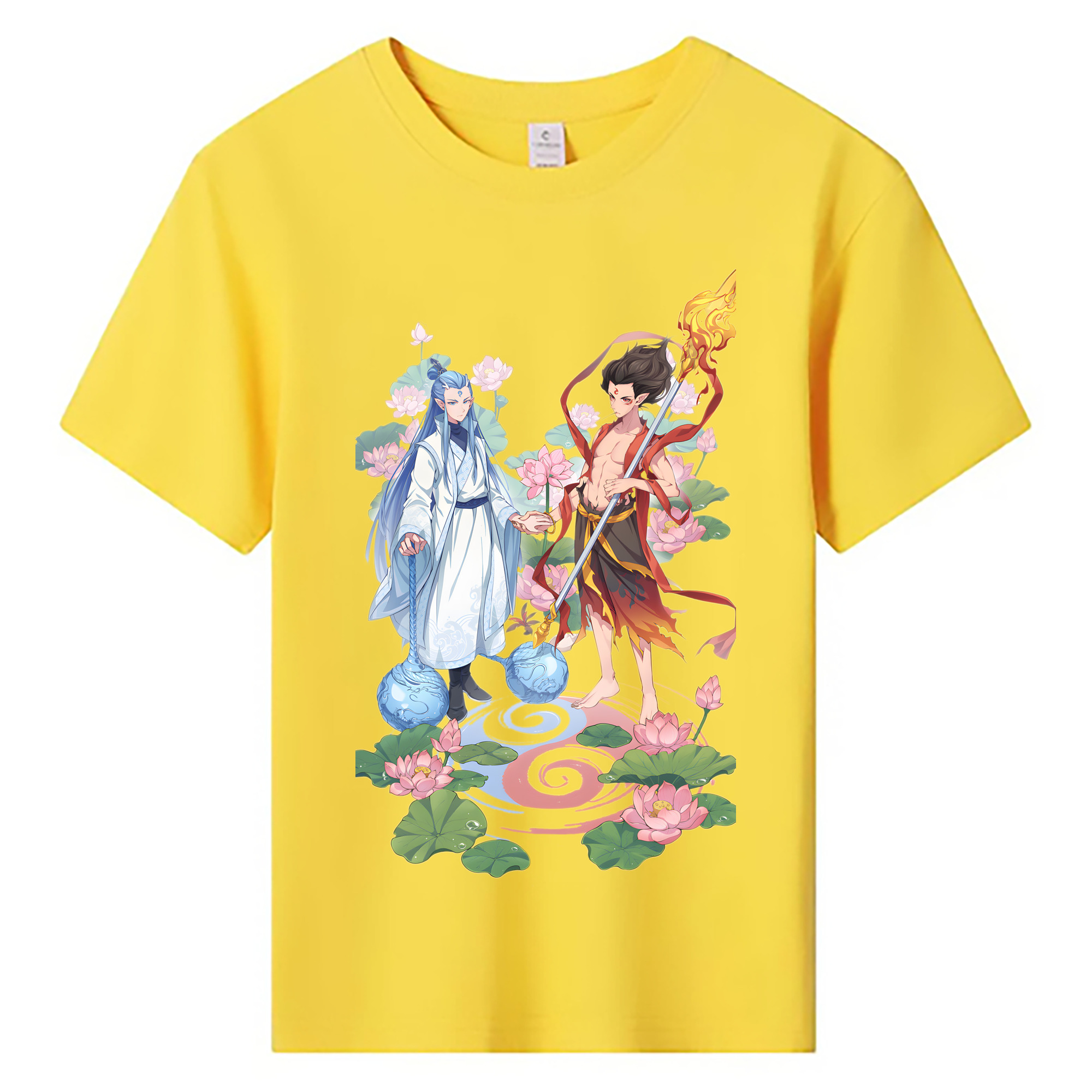 （画像用） Ne Zha 2 ナタ 魔童の大暴れ 綿100％キッズTシャツ（フロントプリント）