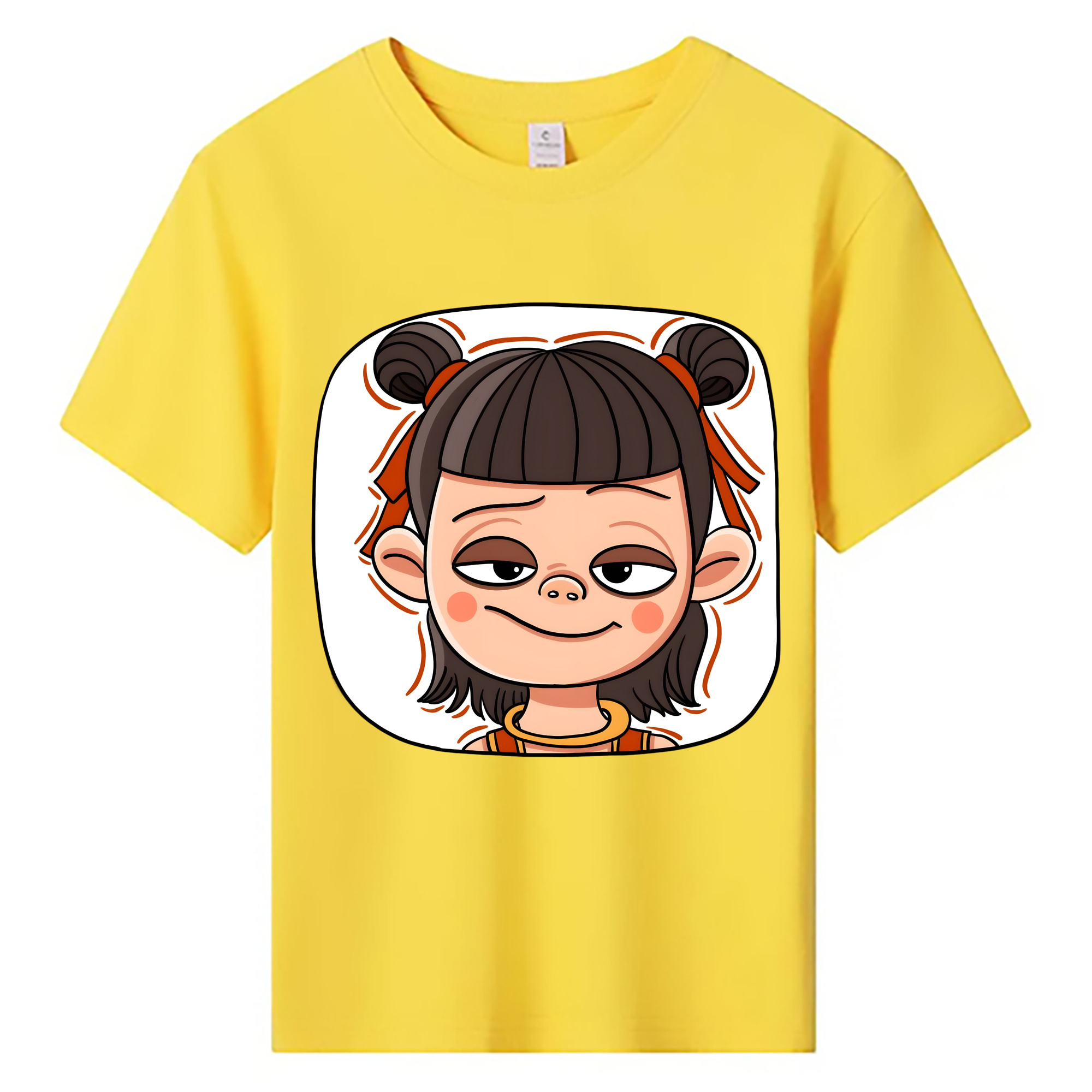 （画像用） Ne Zha 2 ナタ 魔童の大暴れ 綿100％キッズTシャツ（フロントプリント）