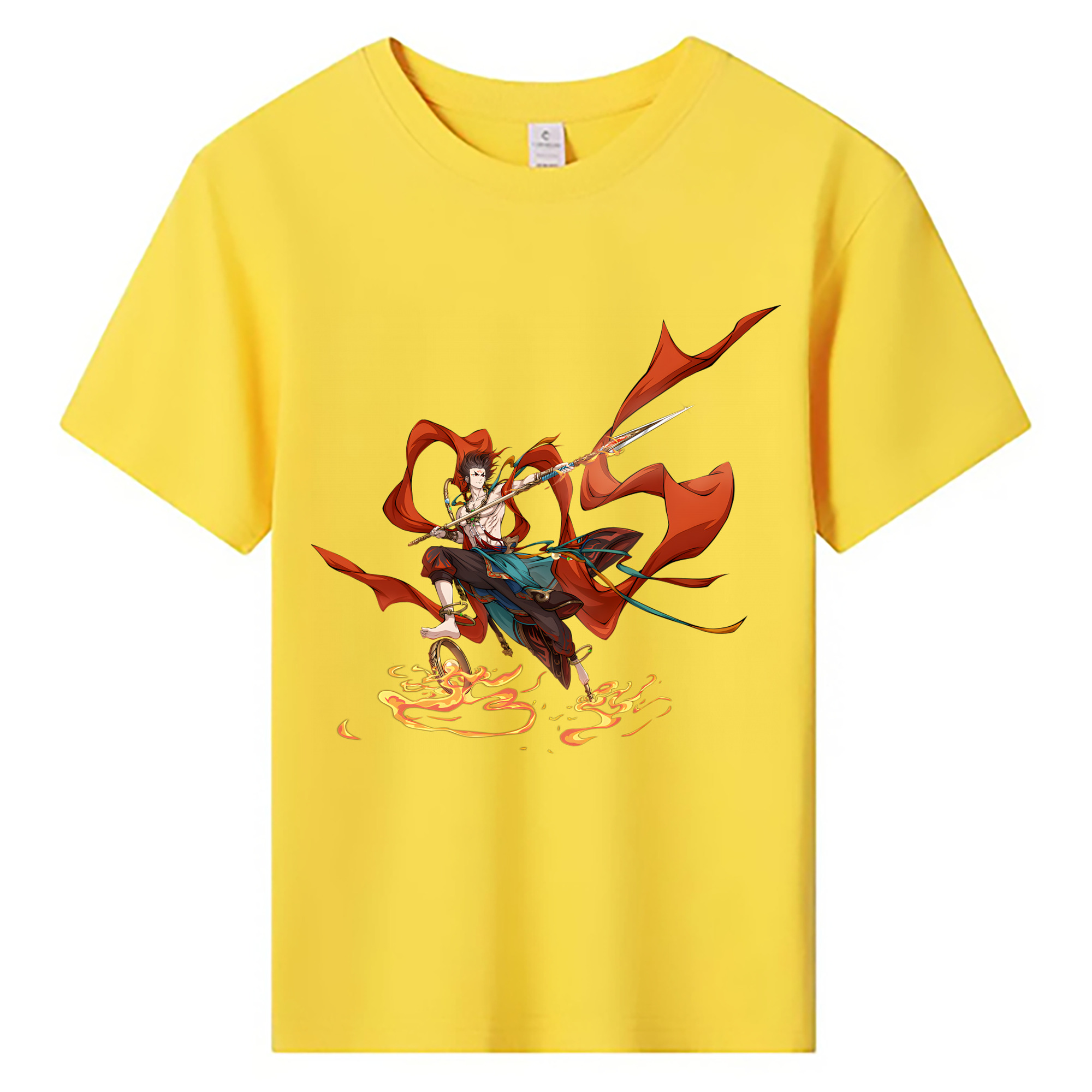 （画像用） Ne Zha 2 ナタ 魔童の大暴れ 綿100％キッズTシャツ（フロントプリント）