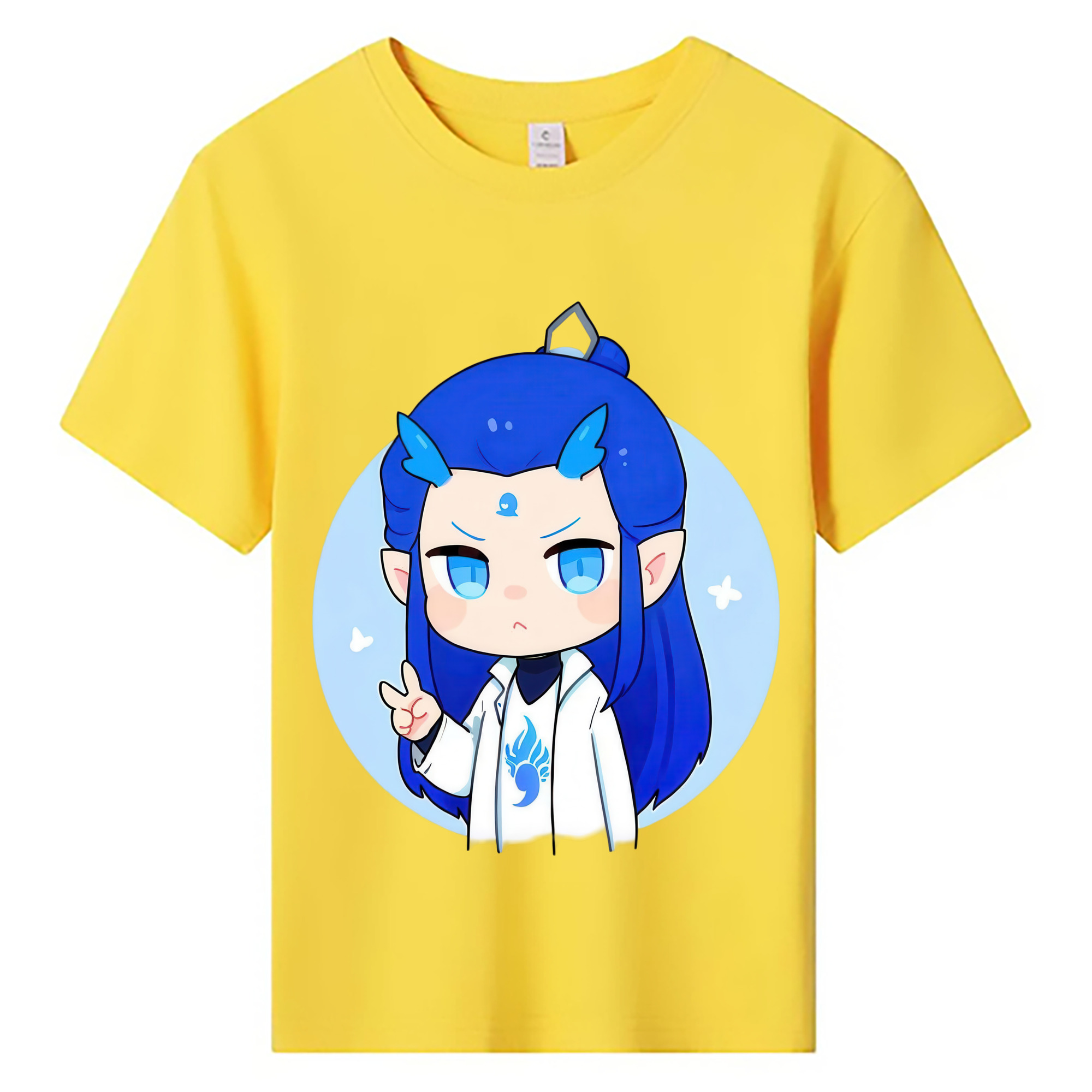 （画像用） Ne Zha 2 ナタ 魔童の大暴れ 綿100％キッズTシャツ（フロントプリント）