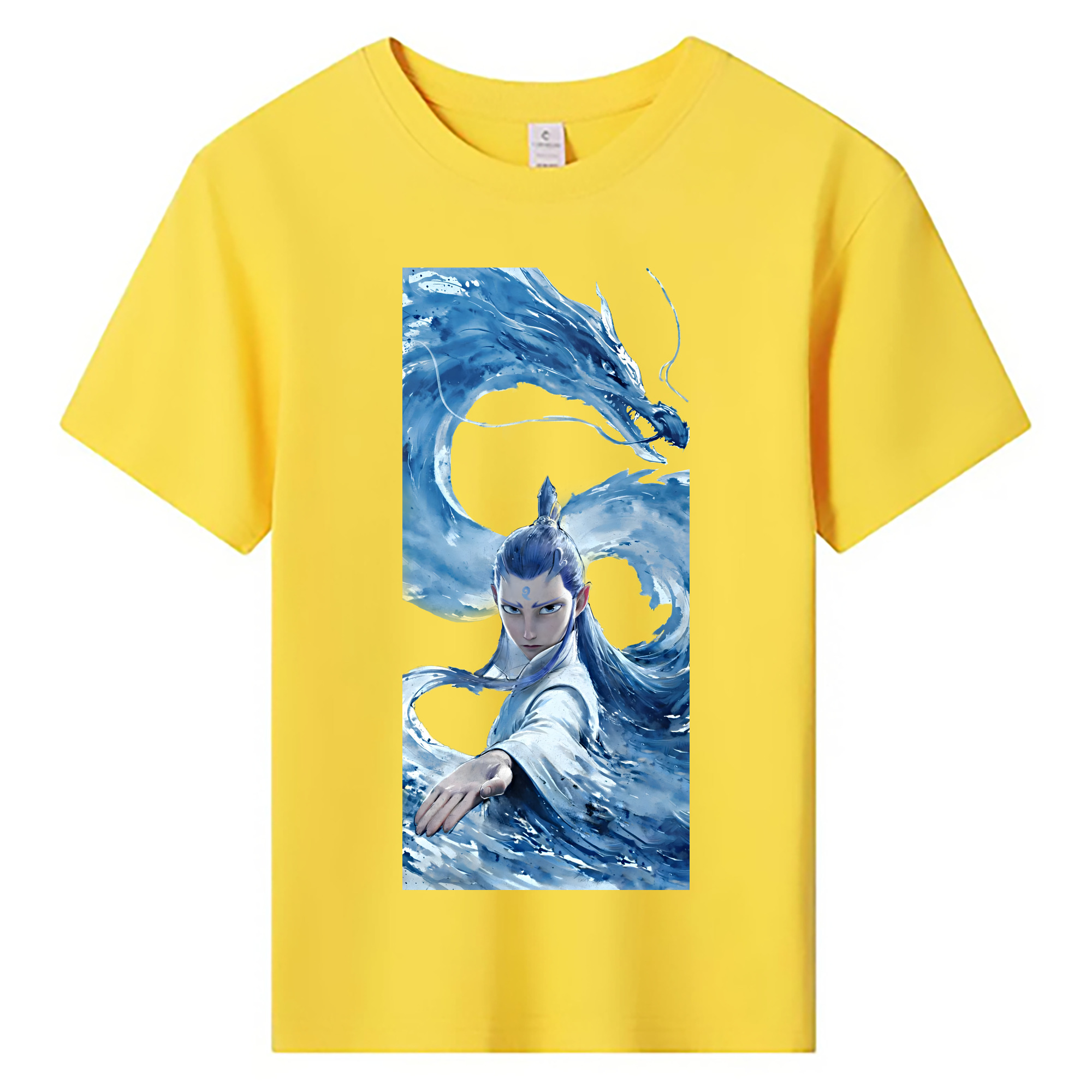 （画像用） Ne Zha 2 ナタ 魔童の大暴れ 綿100％キッズTシャツ（フロントプリント）