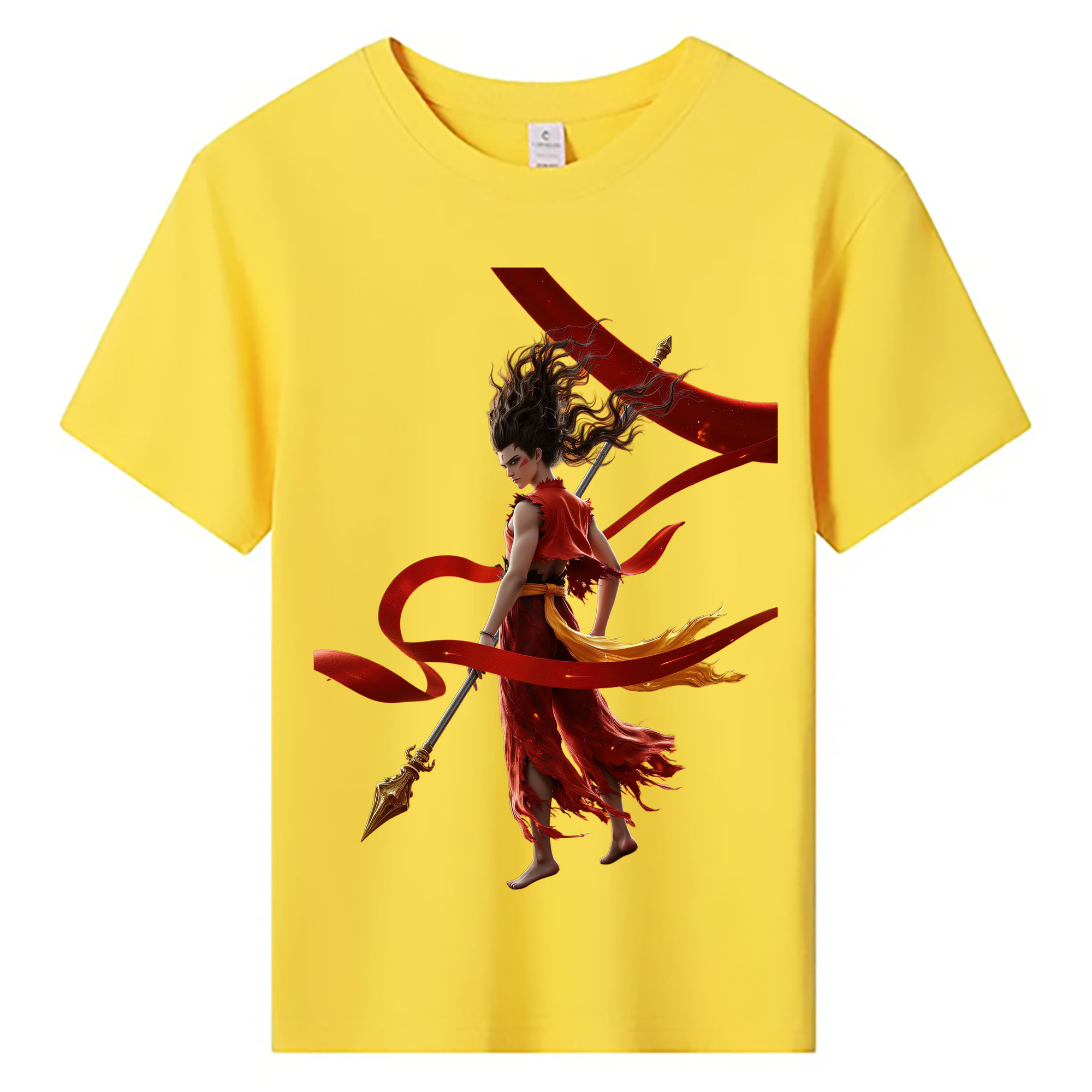 （画像用） Ne Zha 2 ナタ 魔童の大暴れ 綿100％キッズTシャツ（フロントプリント）