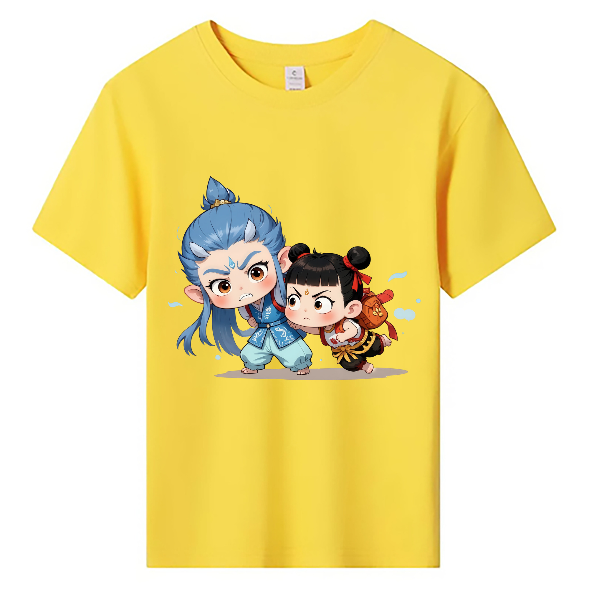 （画像用） Ne Zha 2 ナタ 魔童の大暴れ 綿100％キッズTシャツ（フロントプリント）