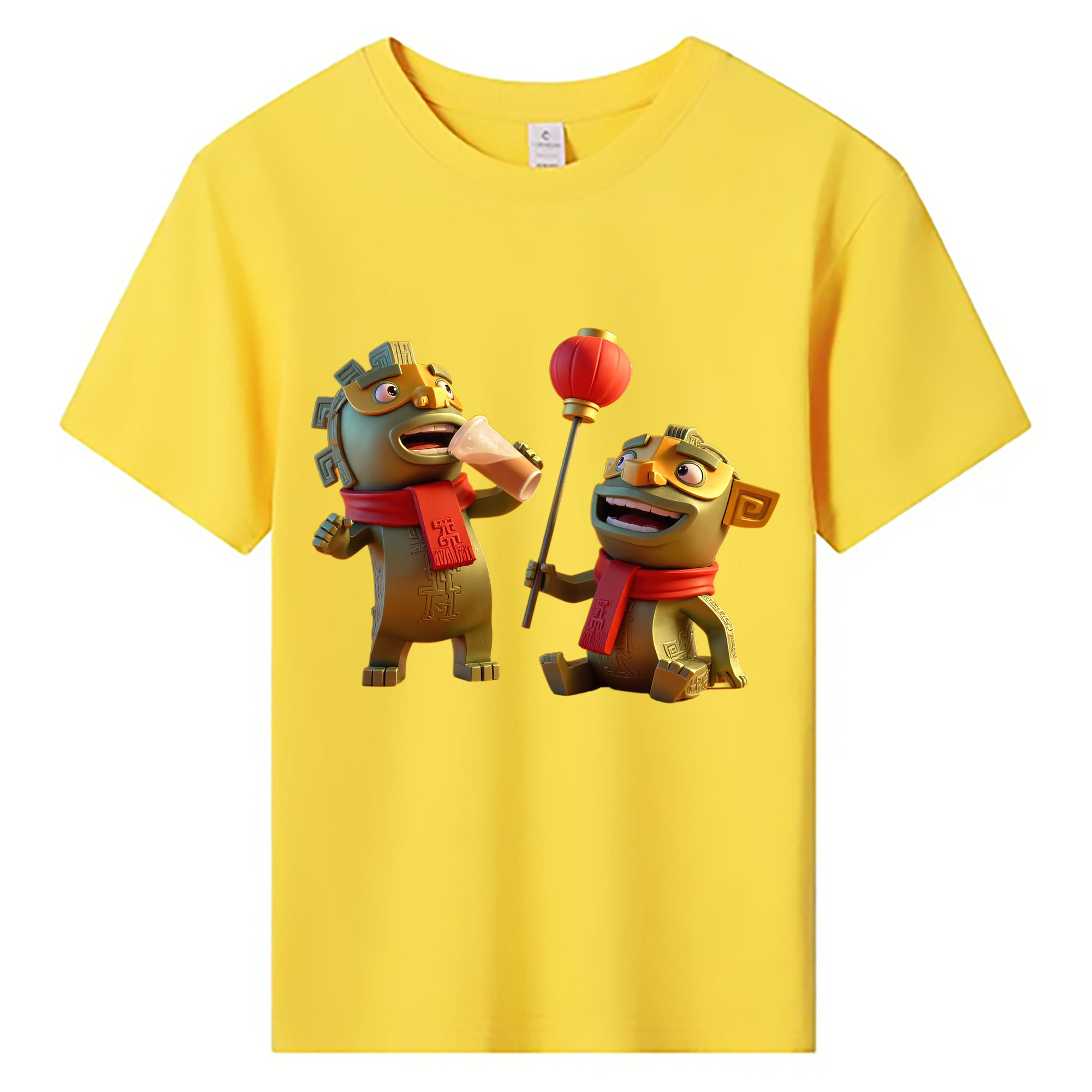 （画像用） Ne Zha 2 ナタ 魔童の大暴れ 綿100％キッズTシャツ（フロントプリント）
