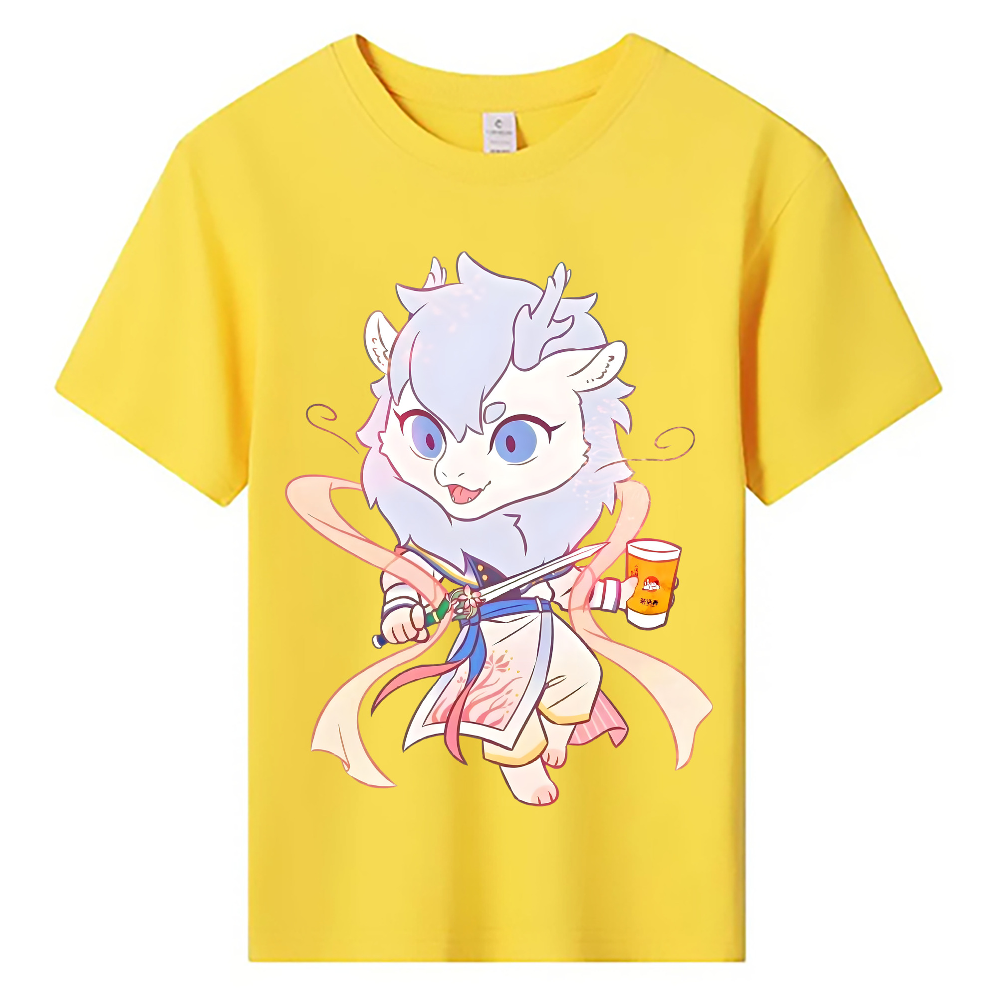 （画像用） Ne Zha 2 ナタ 魔童の大暴れ 綿100％キッズTシャツ（フロントプリント）