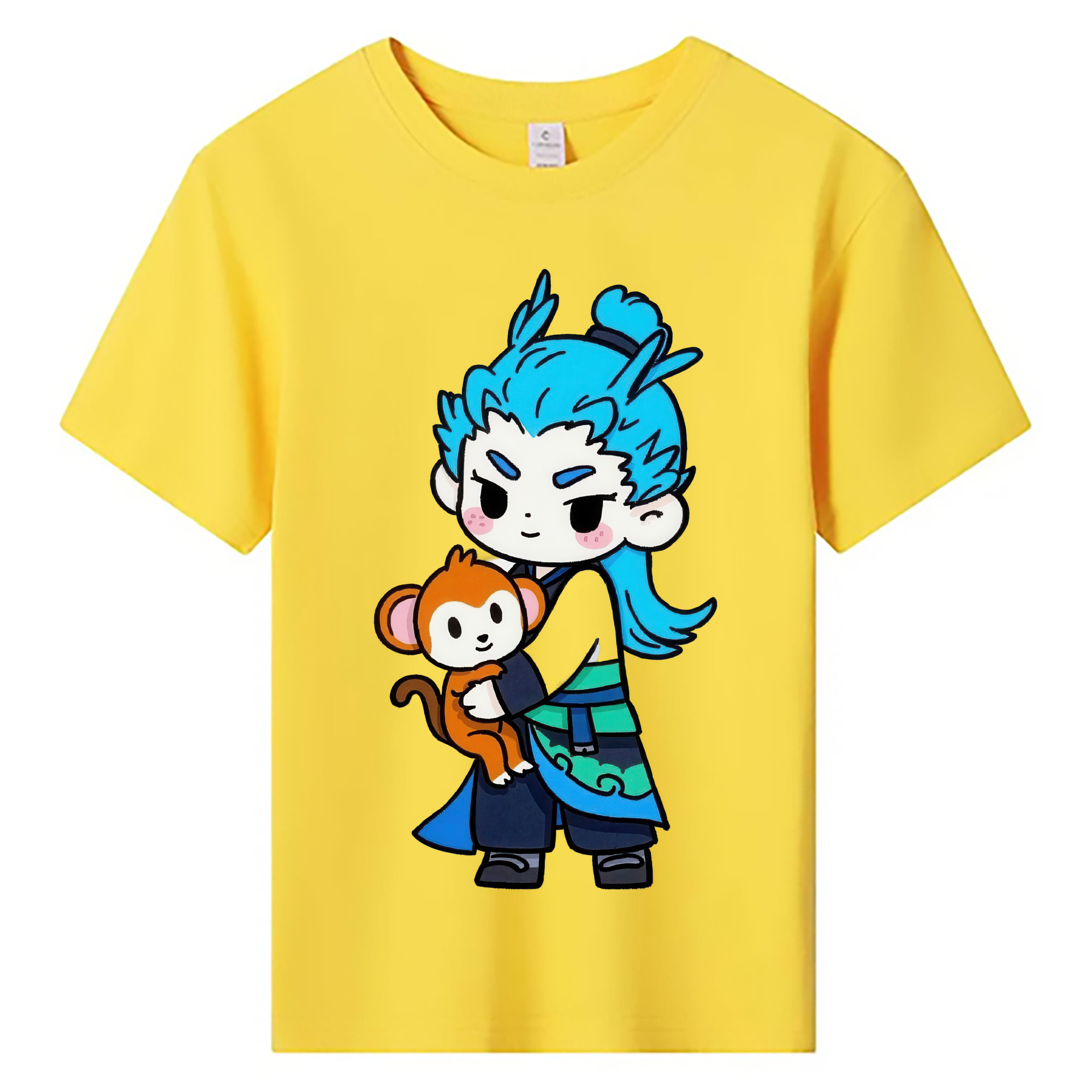 （画像用） Ne Zha 2 ナタ 魔童の大暴れ 綿100％キッズTシャツ（フロントプリント）