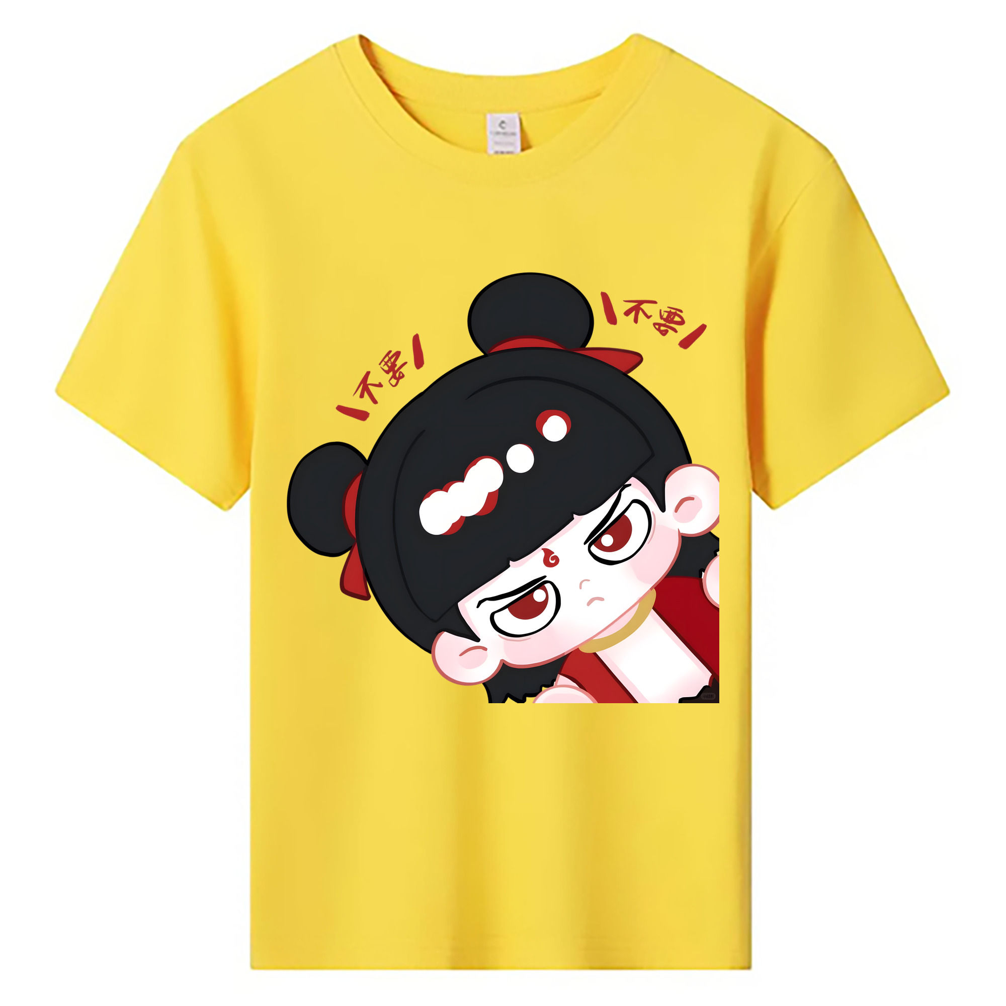 （画像用） Ne Zha 2 ナタ 魔童の大暴れ 綿100％キッズTシャツ（フロントプリント）