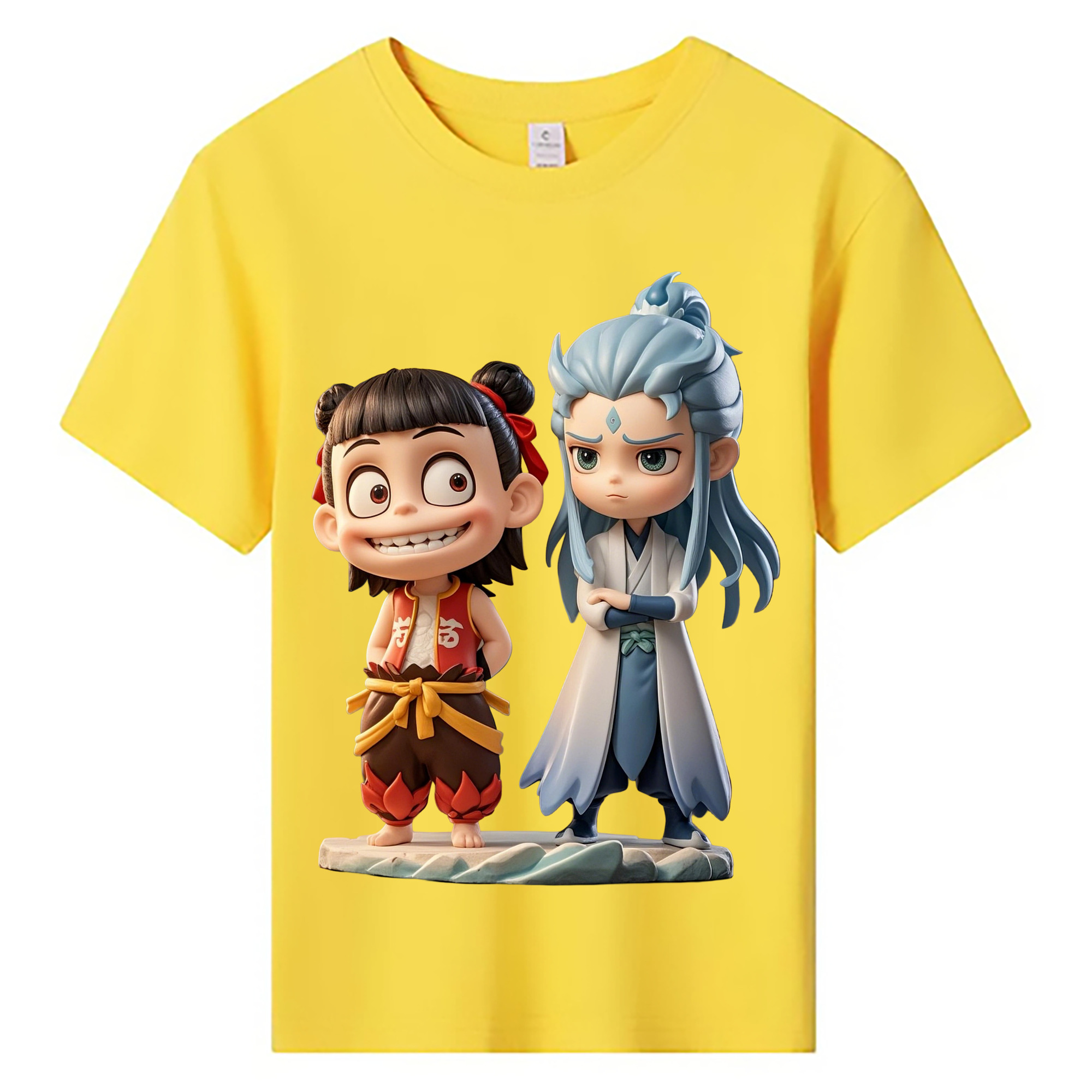 （画像用） Ne Zha 2 ナタ 魔童の大暴れ 綿100％キッズTシャツ（フロントプリント）