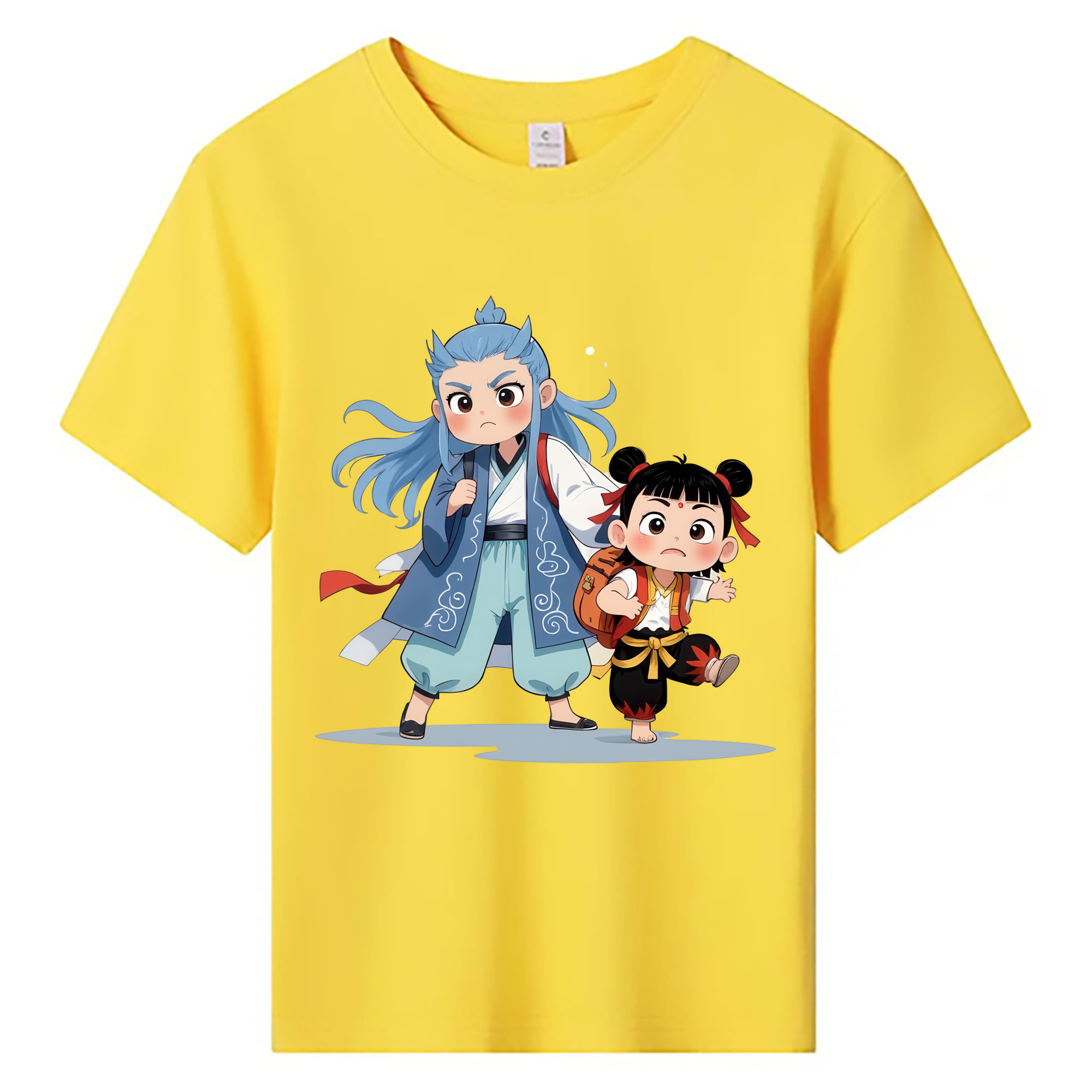 （画像用） Ne Zha 2 ナタ 魔童の大暴れ 綿100％キッズTシャツ（フロントプリント）