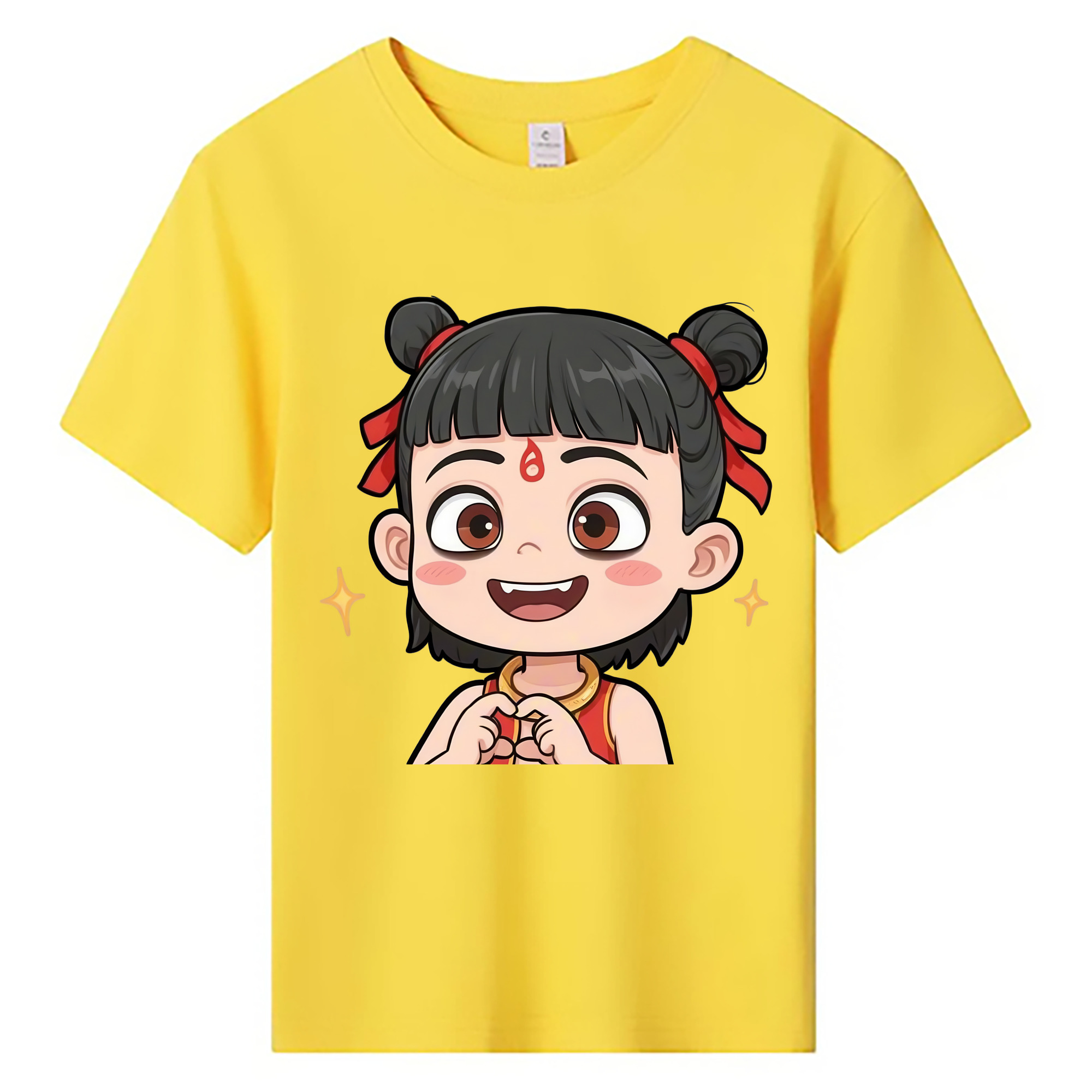 （画像用） Ne Zha 2 ナタ 魔童の大暴れ 綿100％キッズTシャツ（フロントプリント）