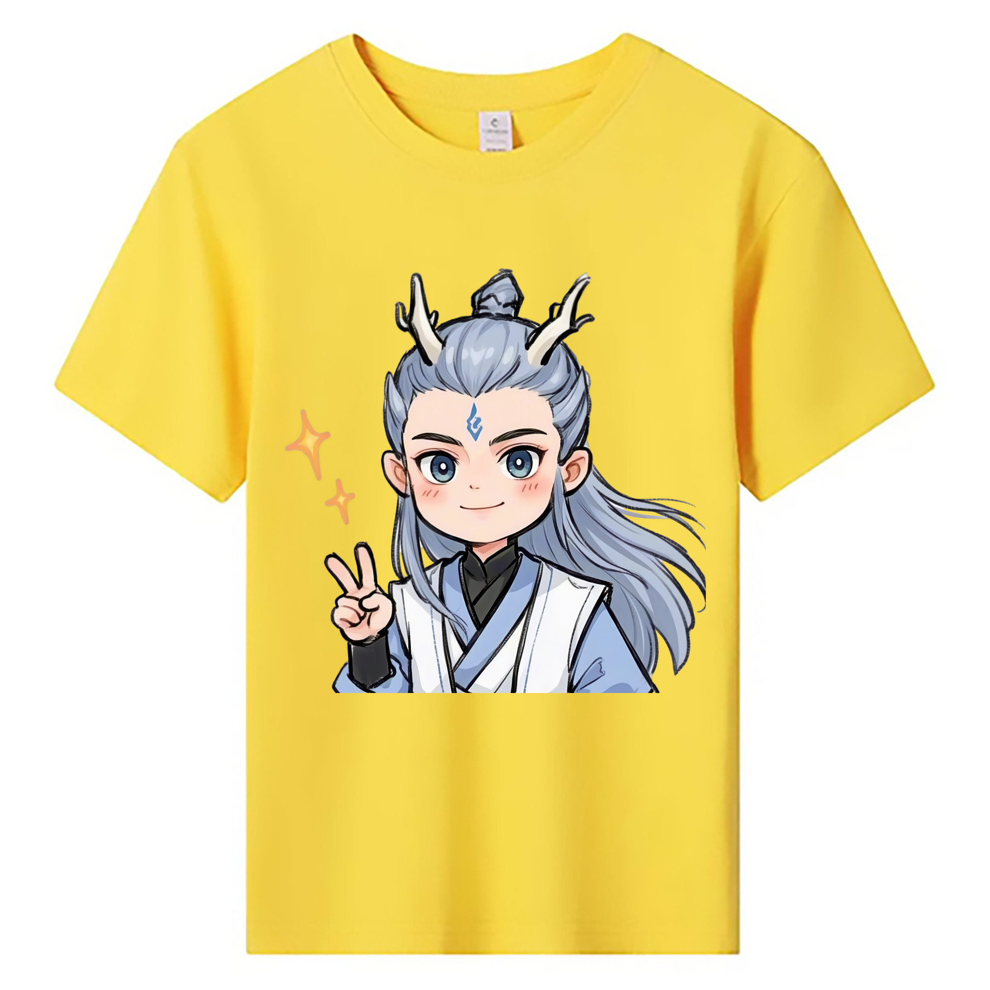 （画像用） Ne Zha 2 ナタ 魔童の大暴れ 綿100％キッズTシャツ（フロントプリント）