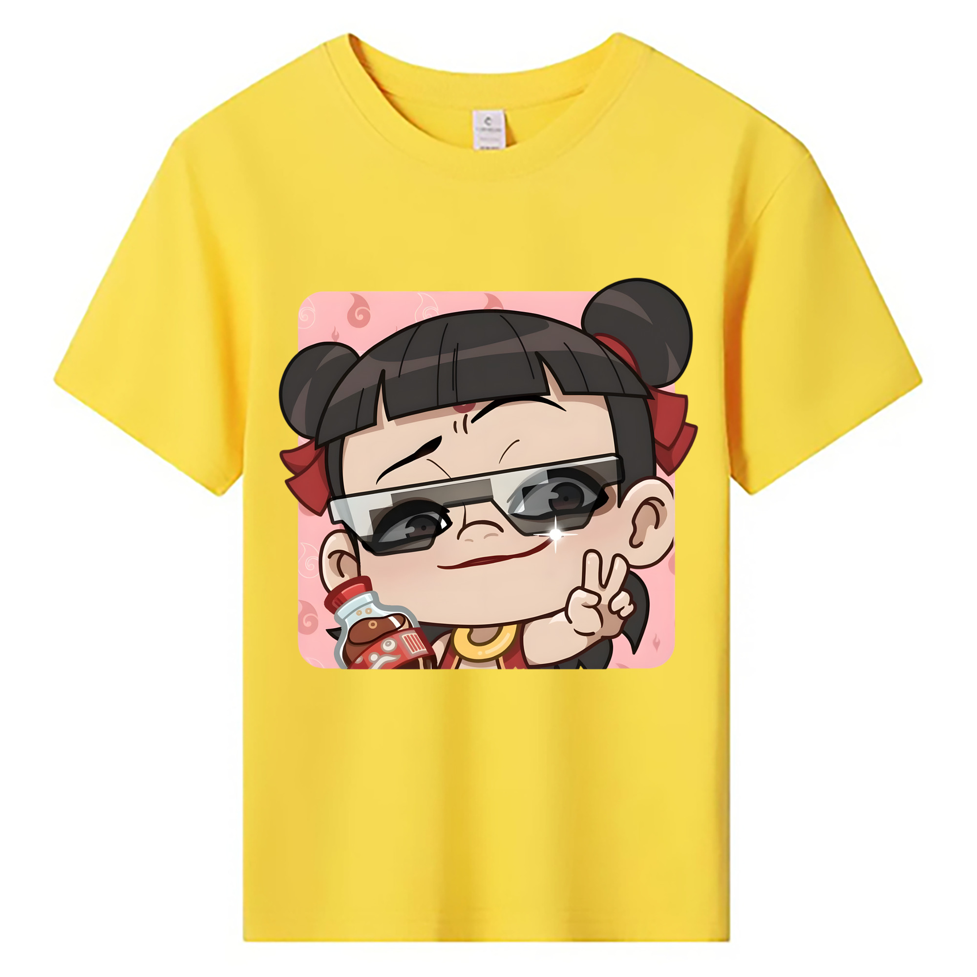 （画像用） Ne Zha 2 ナタ 魔童の大暴れ 綿100％キッズTシャツ（フロントプリント）