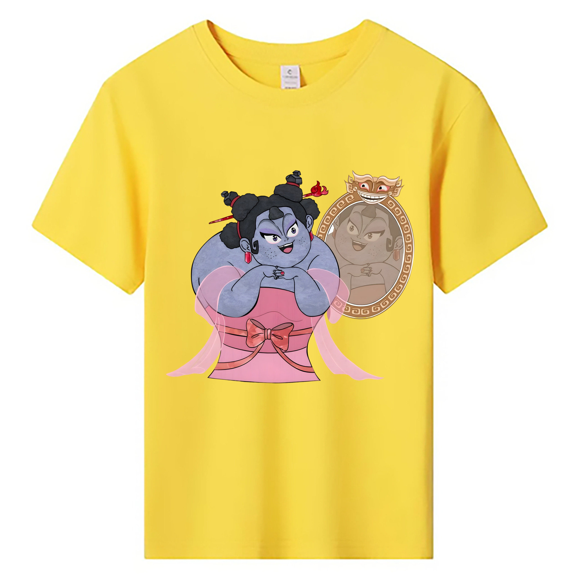 （画像用） Ne Zha 2 ナタ 魔童の大暴れ 綿100％キッズTシャツ（フロントプリント）