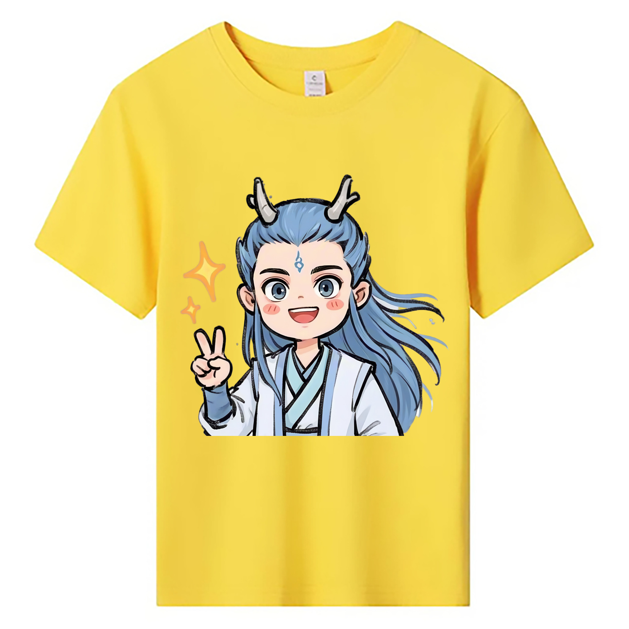 （画像用） Ne Zha 2 ナタ 魔童の大暴れ 綿100％キッズTシャツ（フロントプリント）