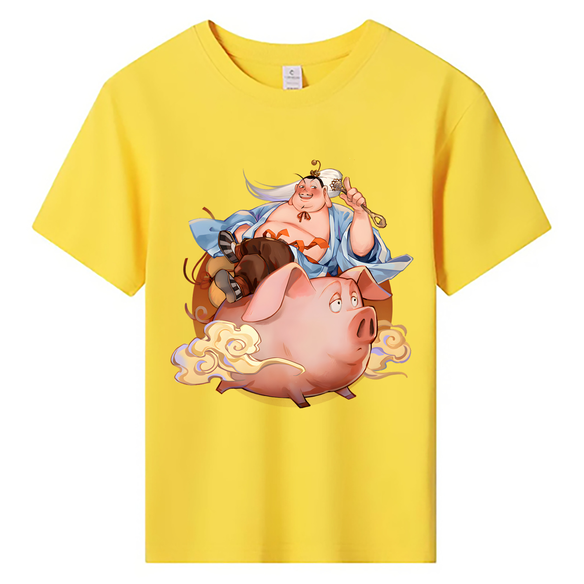 （画像用） Ne Zha 2 ナタ 魔童の大暴れ 綿100％キッズTシャツ（フロントプリント）
