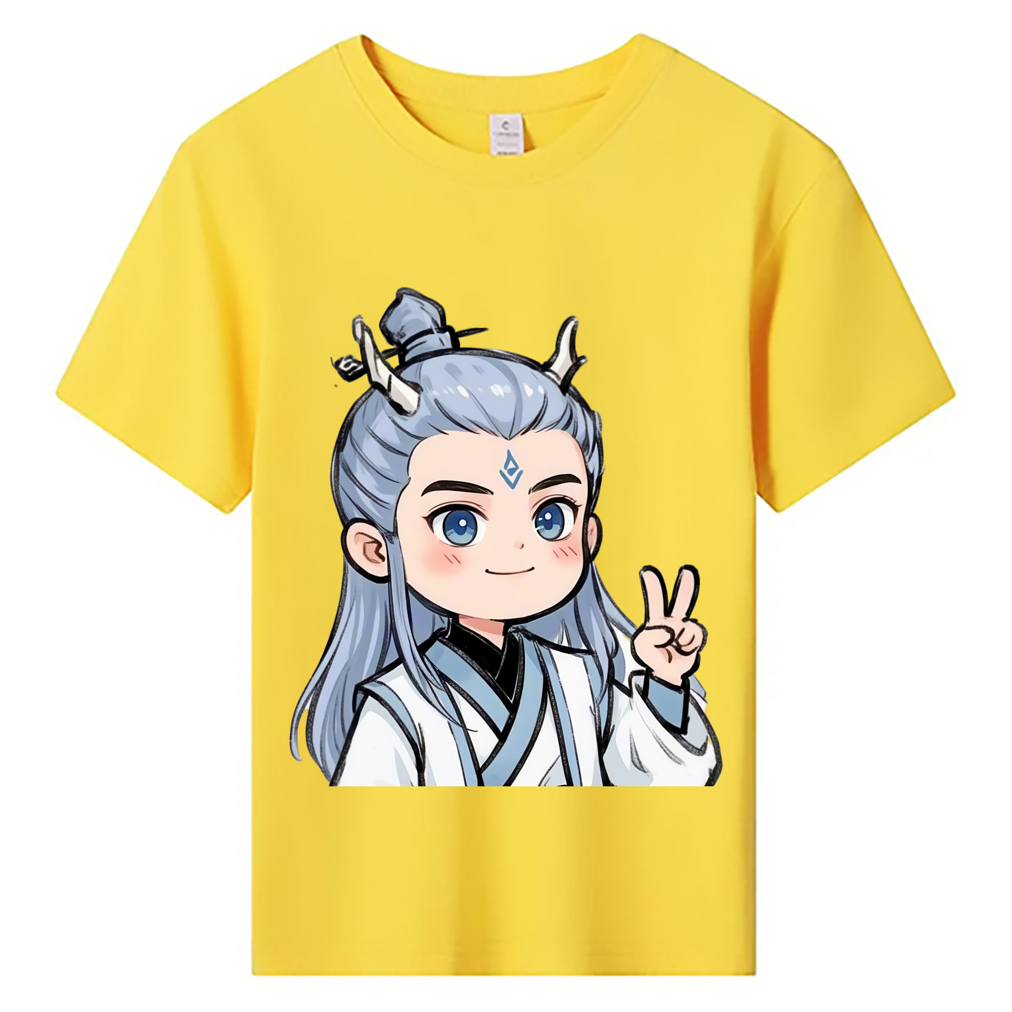 （画像用） Ne Zha 2 ナタ 魔童の大暴れ 綿100％キッズTシャツ（フロントプリント）