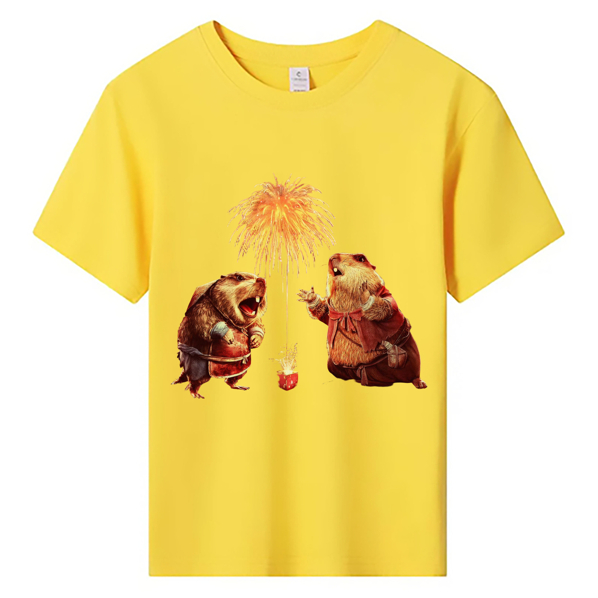 （画像用） Ne Zha 2 ナタ 魔童の大暴れ 綿100％キッズTシャツ（フロントプリント）