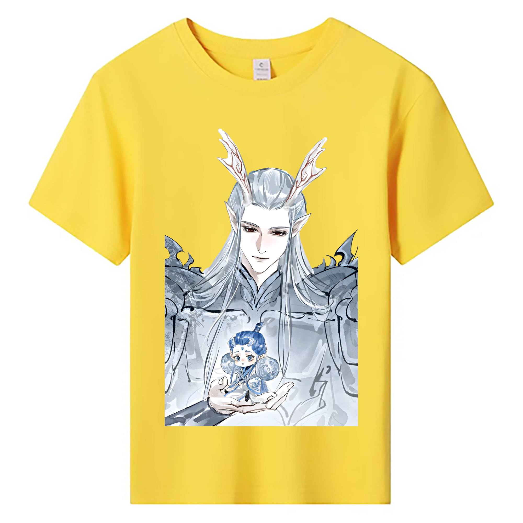（画像用） Ne Zha 2 ナタ 魔童の大暴れ 綿100％キッズTシャツ（フロントプリント）