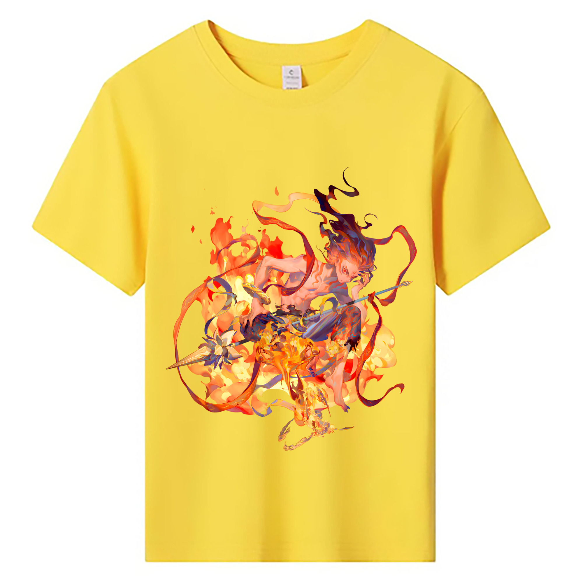 （画像用） Ne Zha 2 ナタ 魔童の大暴れ 綿100％キッズTシャツ（フロントプリント）